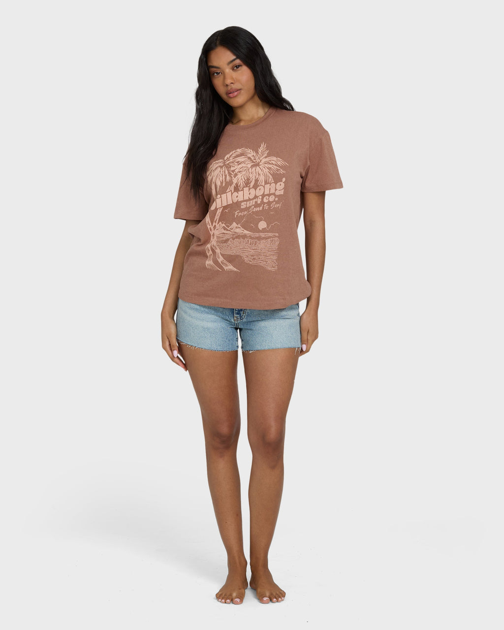Billabong Sand To Surf Short Sleeve Knit Graphic T-Shirt - Brown Stone