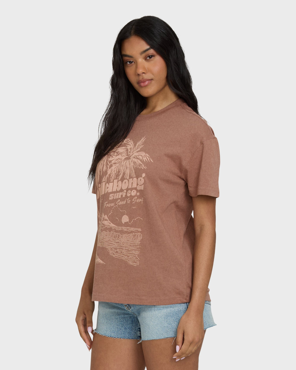 Billabong Sand To Surf Short Sleeve Knit Graphic T-Shirt - Brown Stone