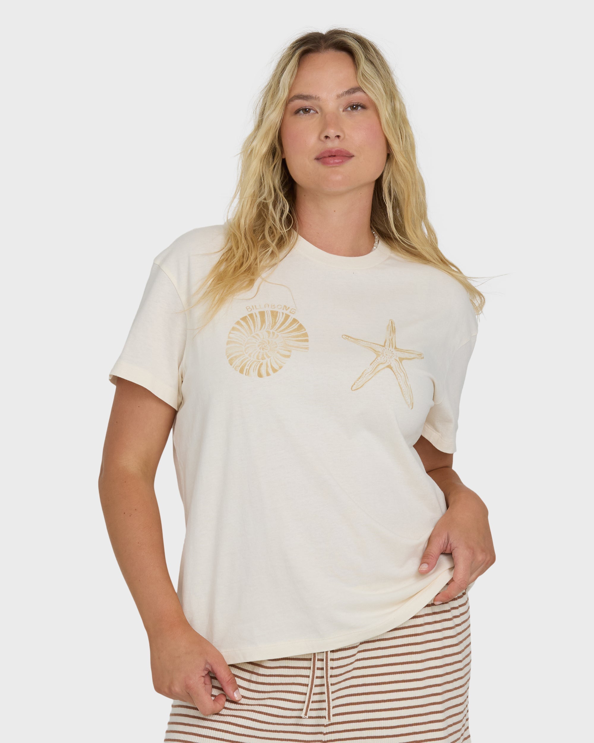 Billabong In Front Of Me Short Sleeve Knit T-Shirt - White Cap