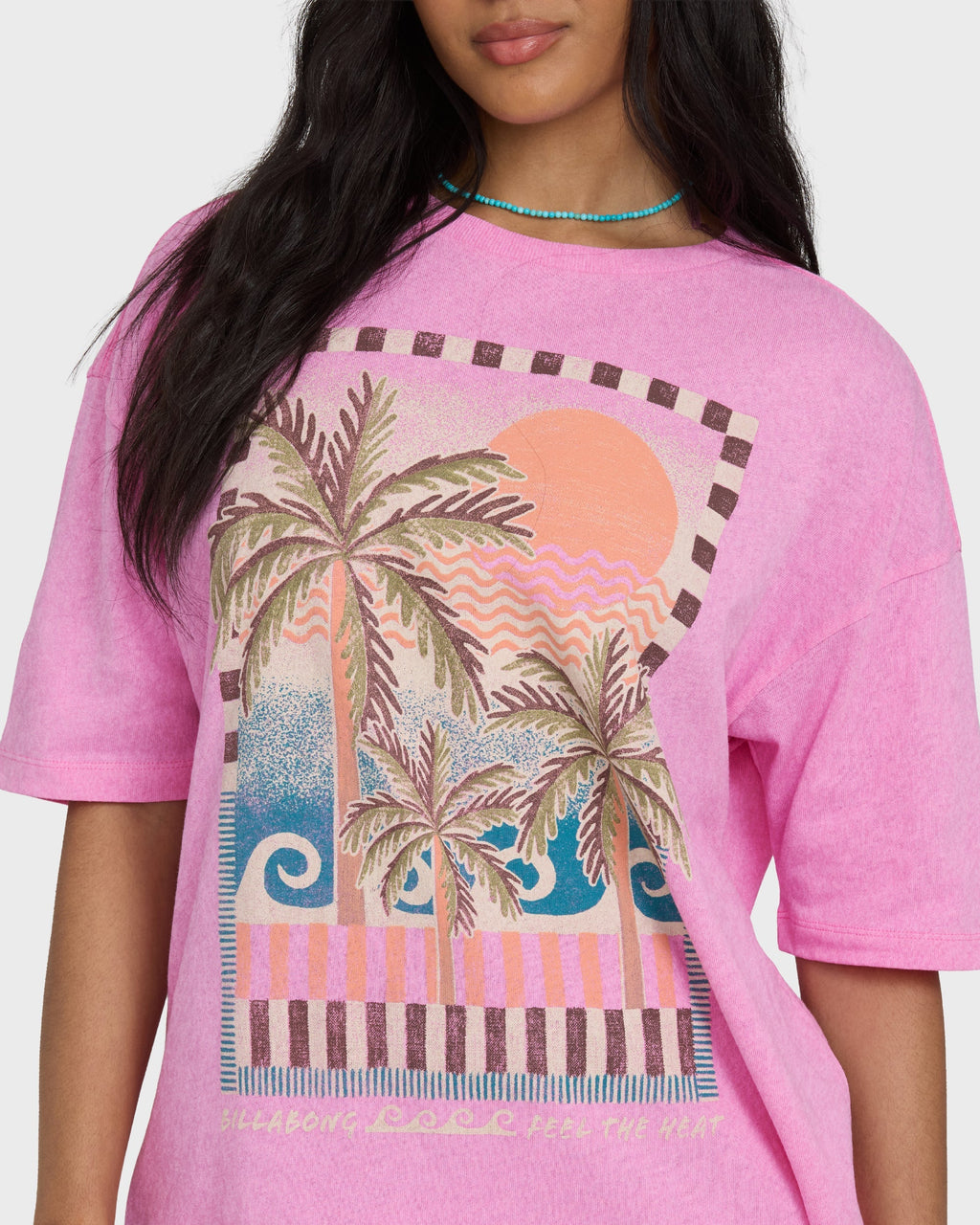 Billabong Feel The Heat Short Sleeve Knit T-Shirt - Party Pink