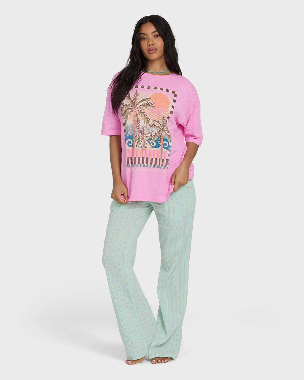 Billabong Feel The Heat Short Sleeve Knit T-Shirt - Party Pink