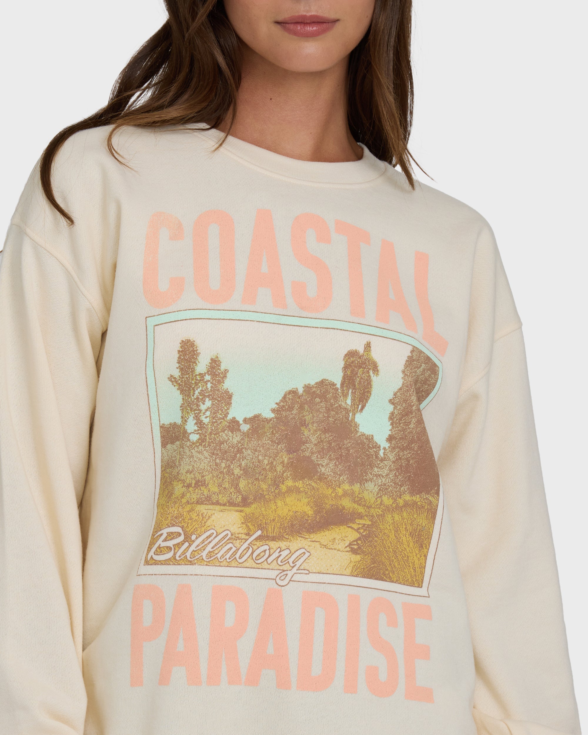 Billabong Coastal Paradise Crewneck Sweatshirt - White Cap