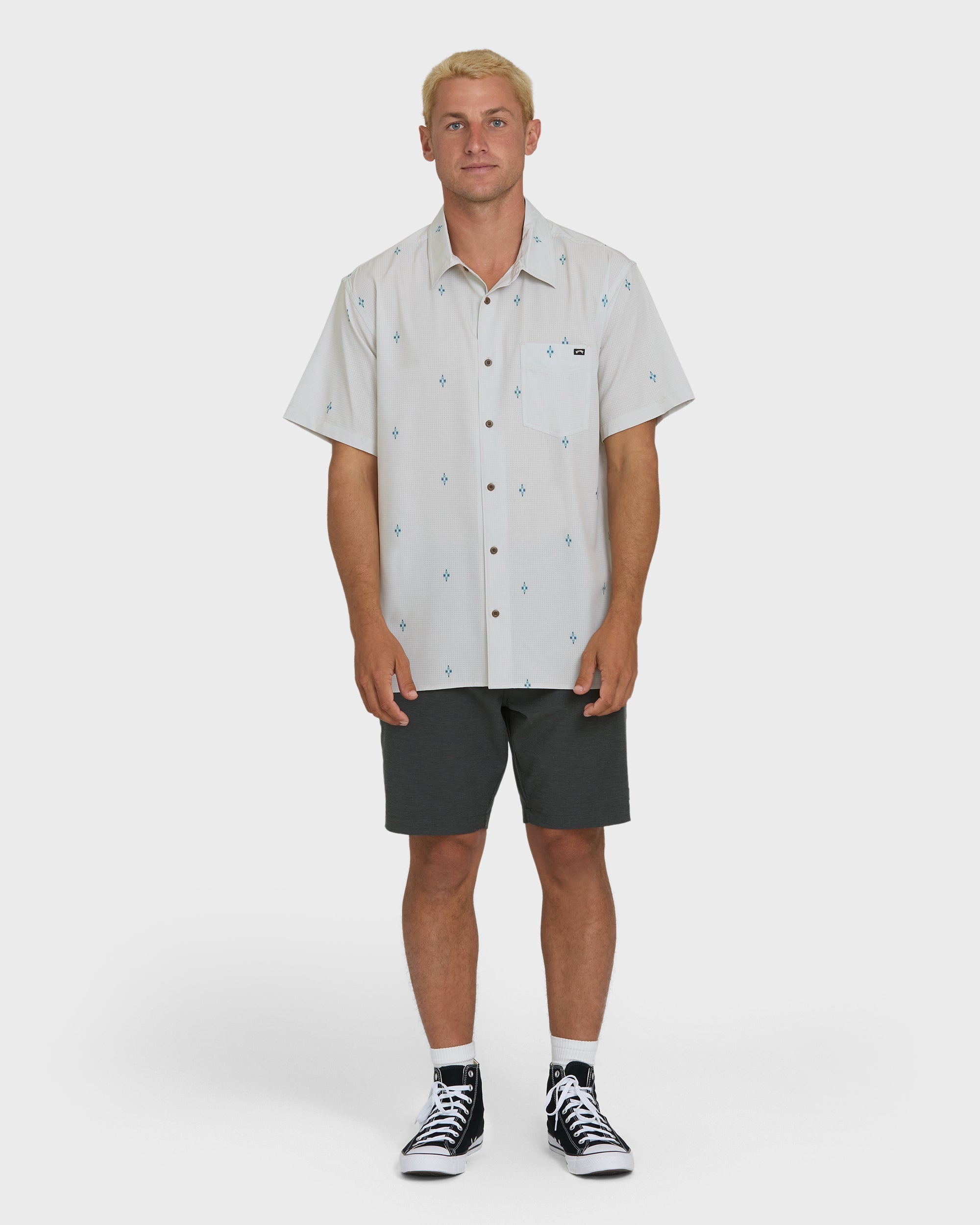 Billabong A/Div Surftrek Perforated Short Sleeve Woven Shirt - Oatmeal