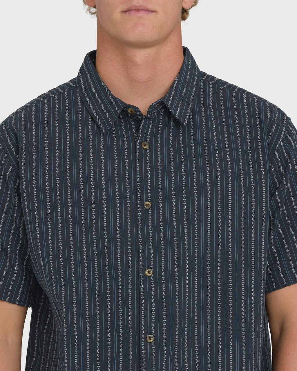 Billabong Garage Sandon Jacquard Short Sleeve Woven Shirt - True Navy