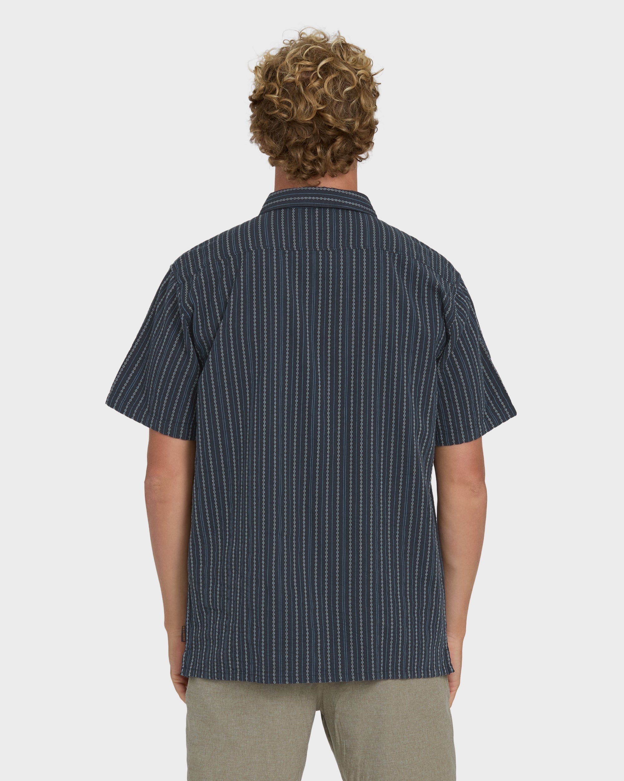 Billabong Garage Sandon Jacquard Short Sleeve Woven Shirt - True Navy