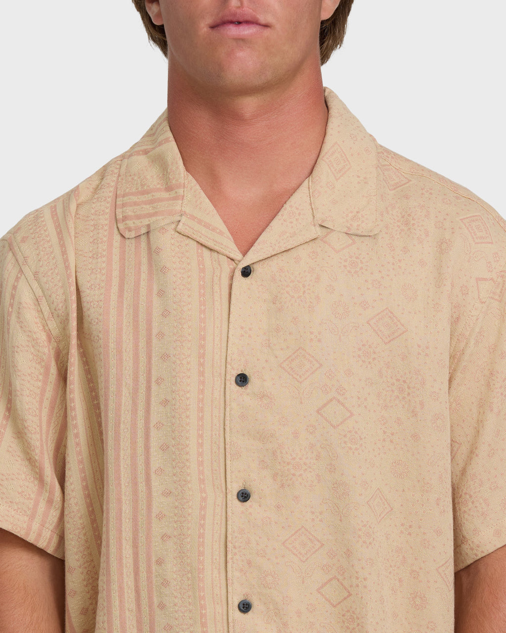 Billabong Garage Nashua Jacquard Short Sleeve Woven Shirt - Oatmeal