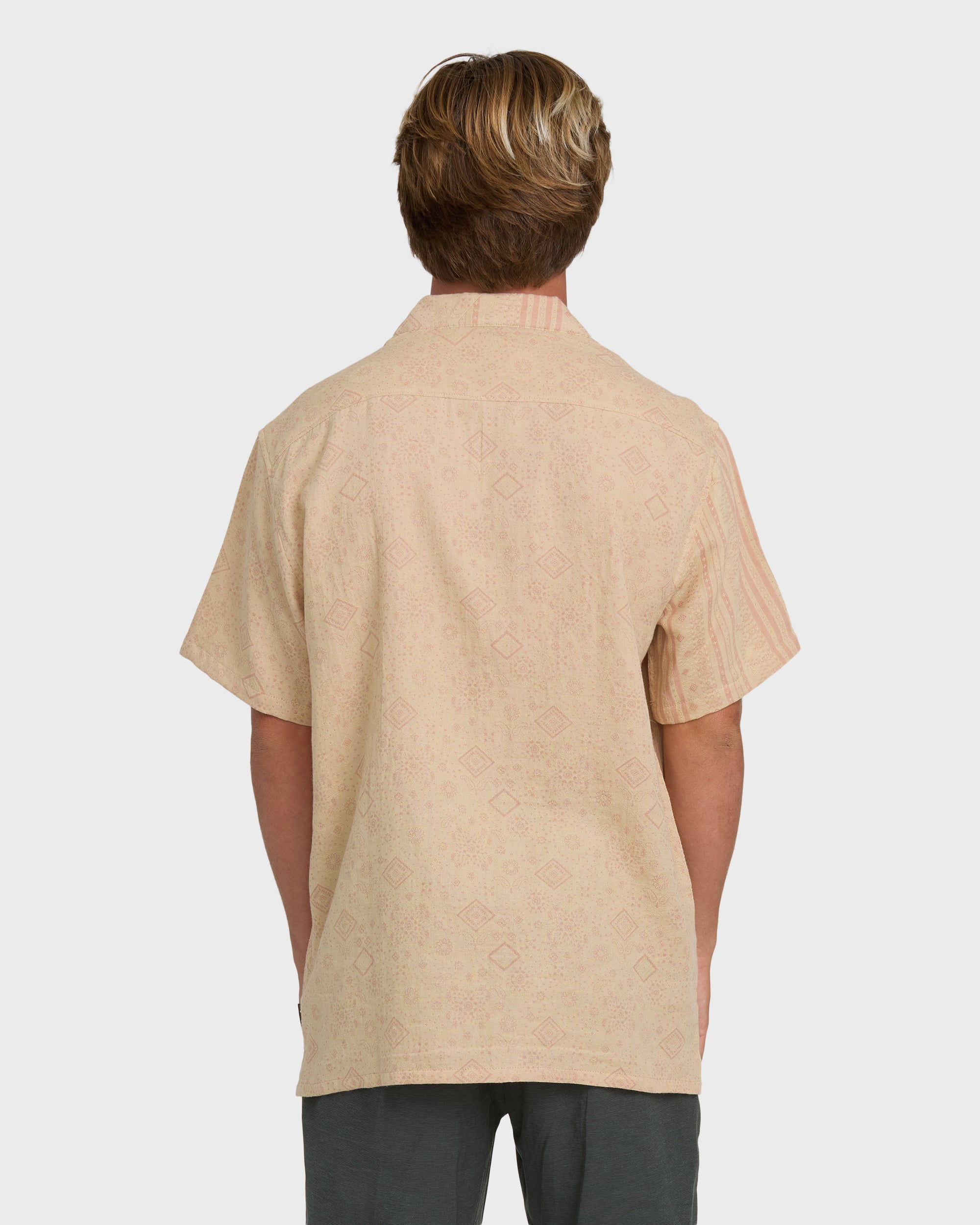 Billabong Garage Nashua Jacquard Short Sleeve Woven Shirt - Oatmeal