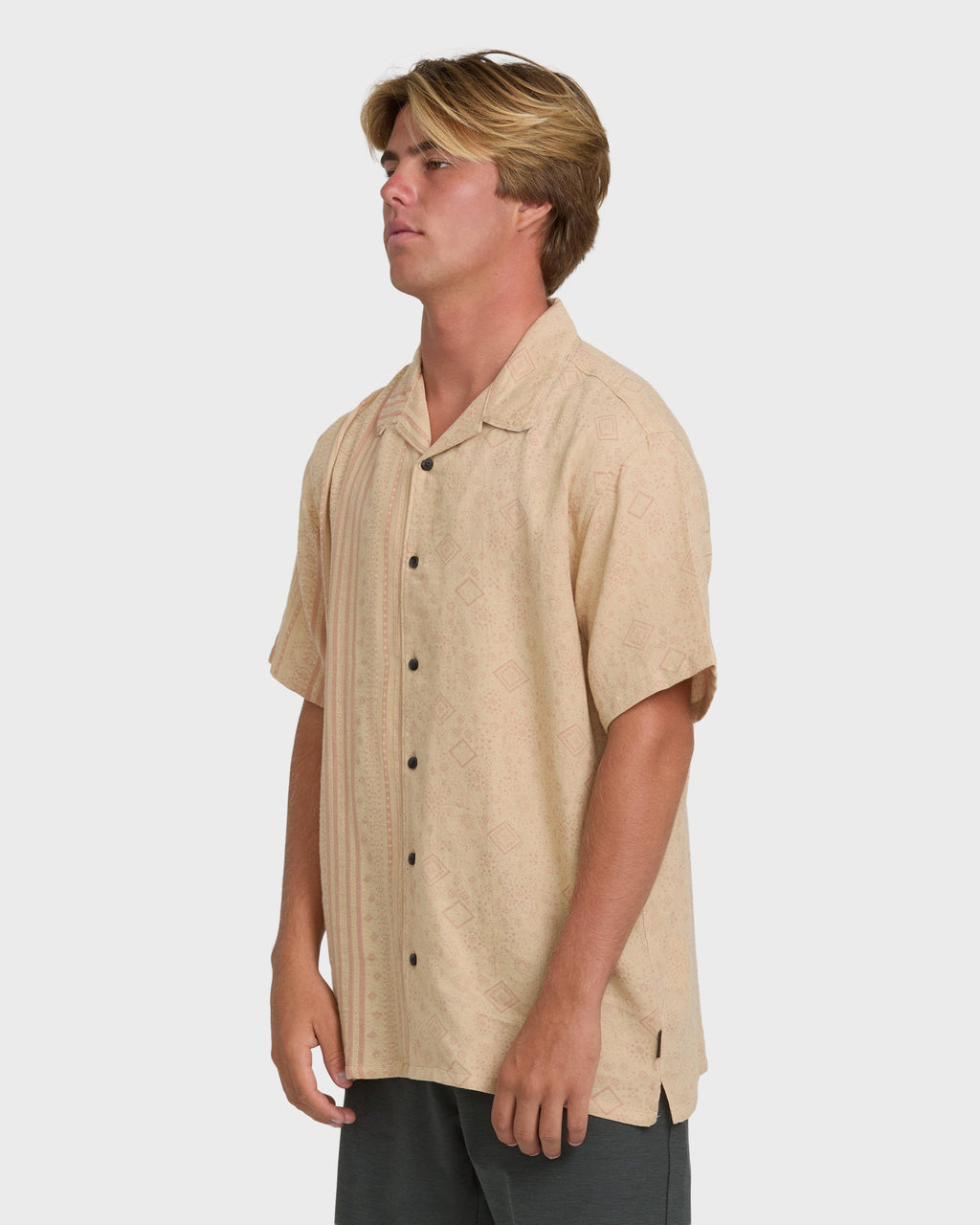 Billabong Garage Nashua Jacquard Short Sleeve Woven Shirt - Oatmeal