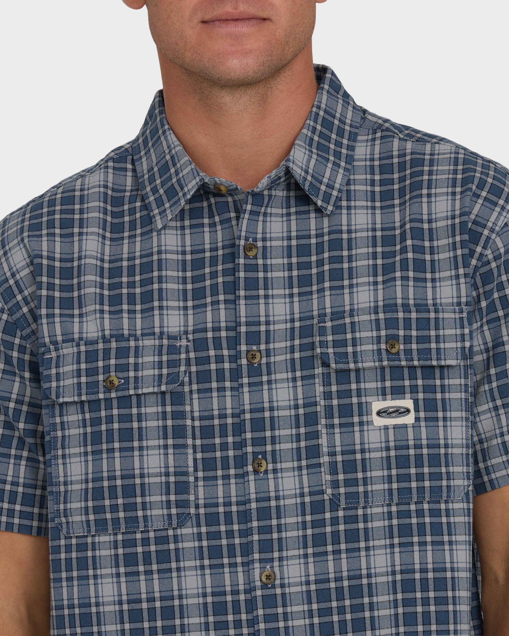 Billabong Bad Dog Short Sleeve Woven Shirt - Dark Denim