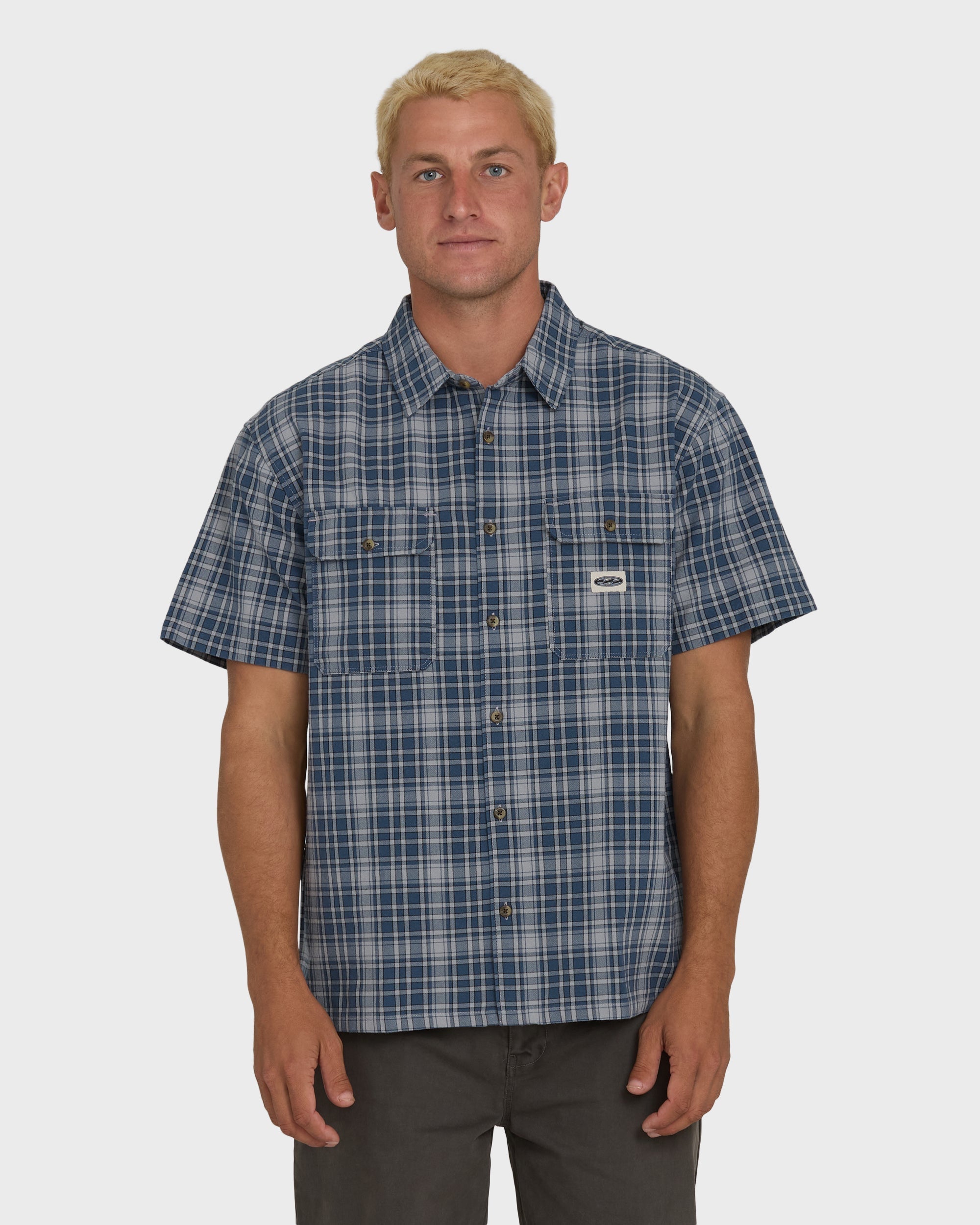 Billabong Bad Dog Short Sleeve Woven Shirt - Dark Denim