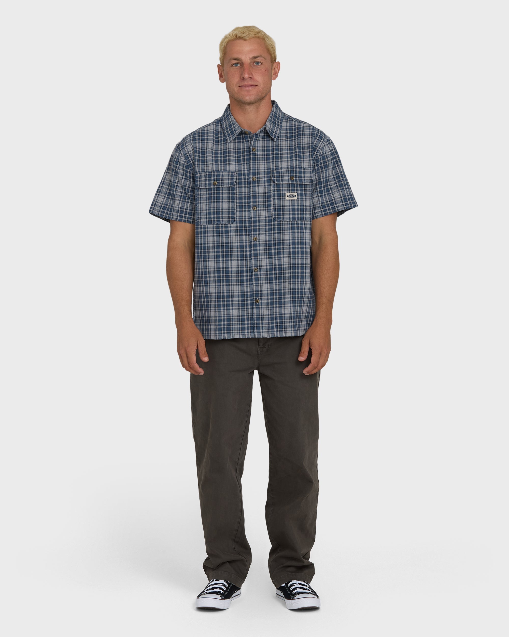 Billabong Bad Dog Short Sleeve Woven Shirt - Dark Denim