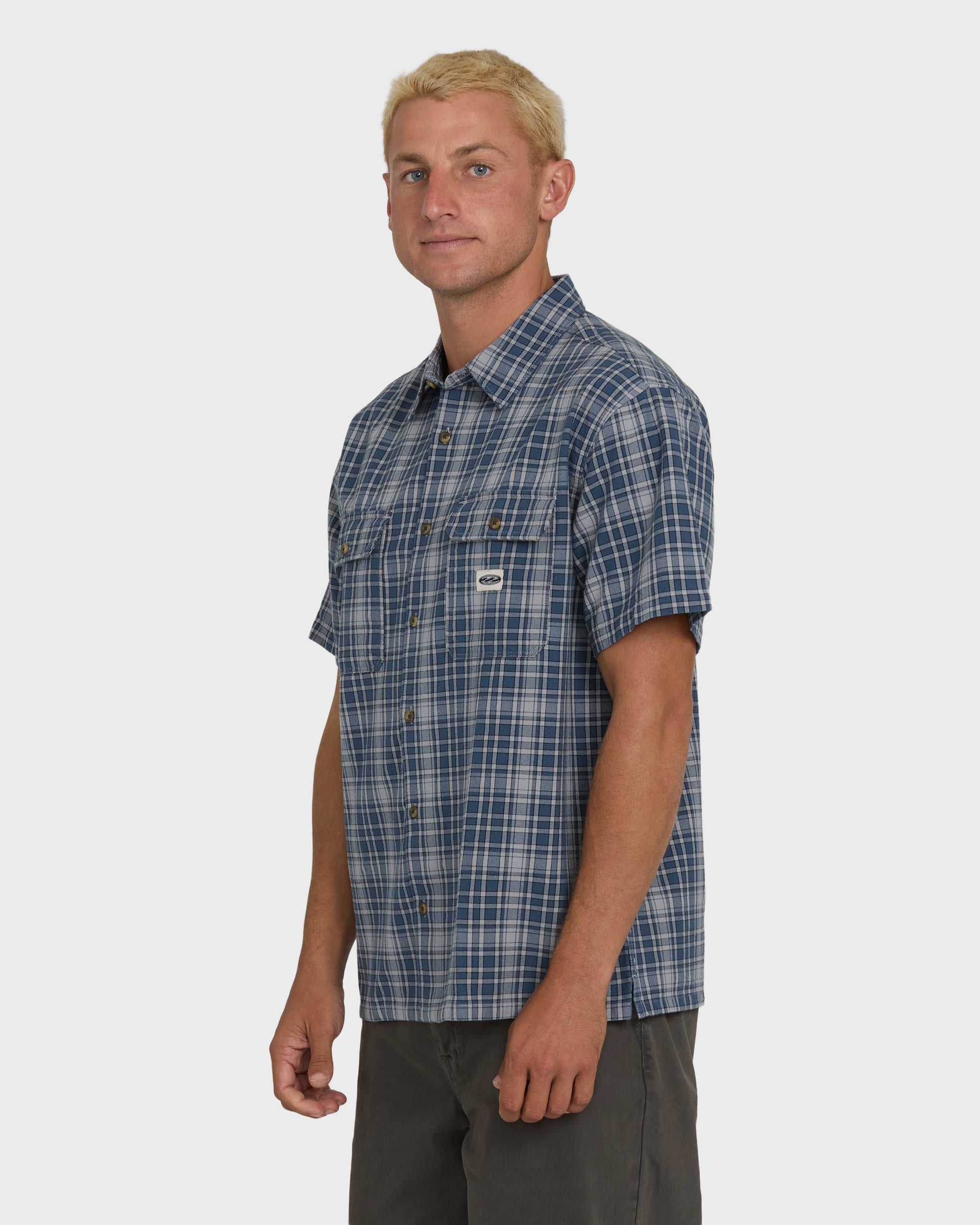 Billabong Bad Dog Short Sleeve Woven Shirt - Dark Denim