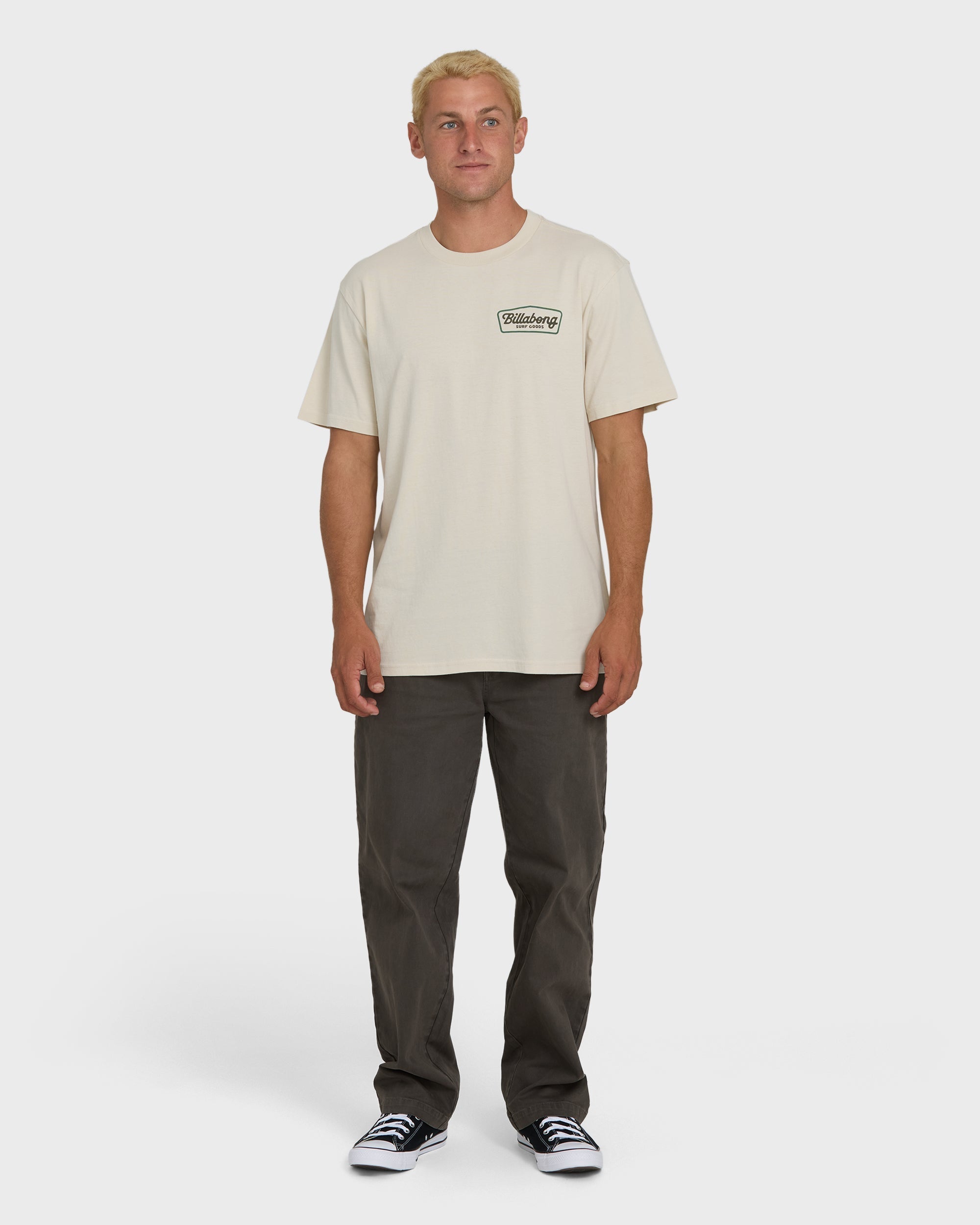 Billabong Off Duty Premium Short Sleeve Knit T-Shirt - Oatmeal
