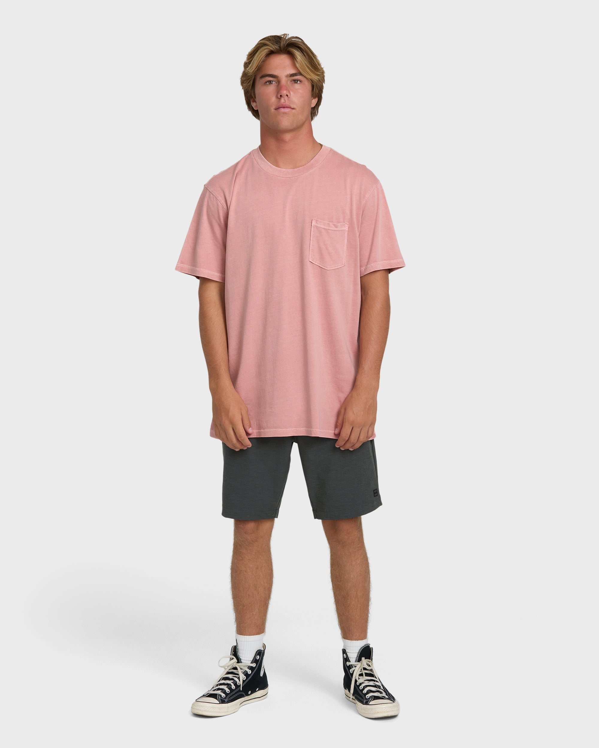 Billabong Essential Wave Washed Premium Short Sleeve Pocket Tee - Ash Rose