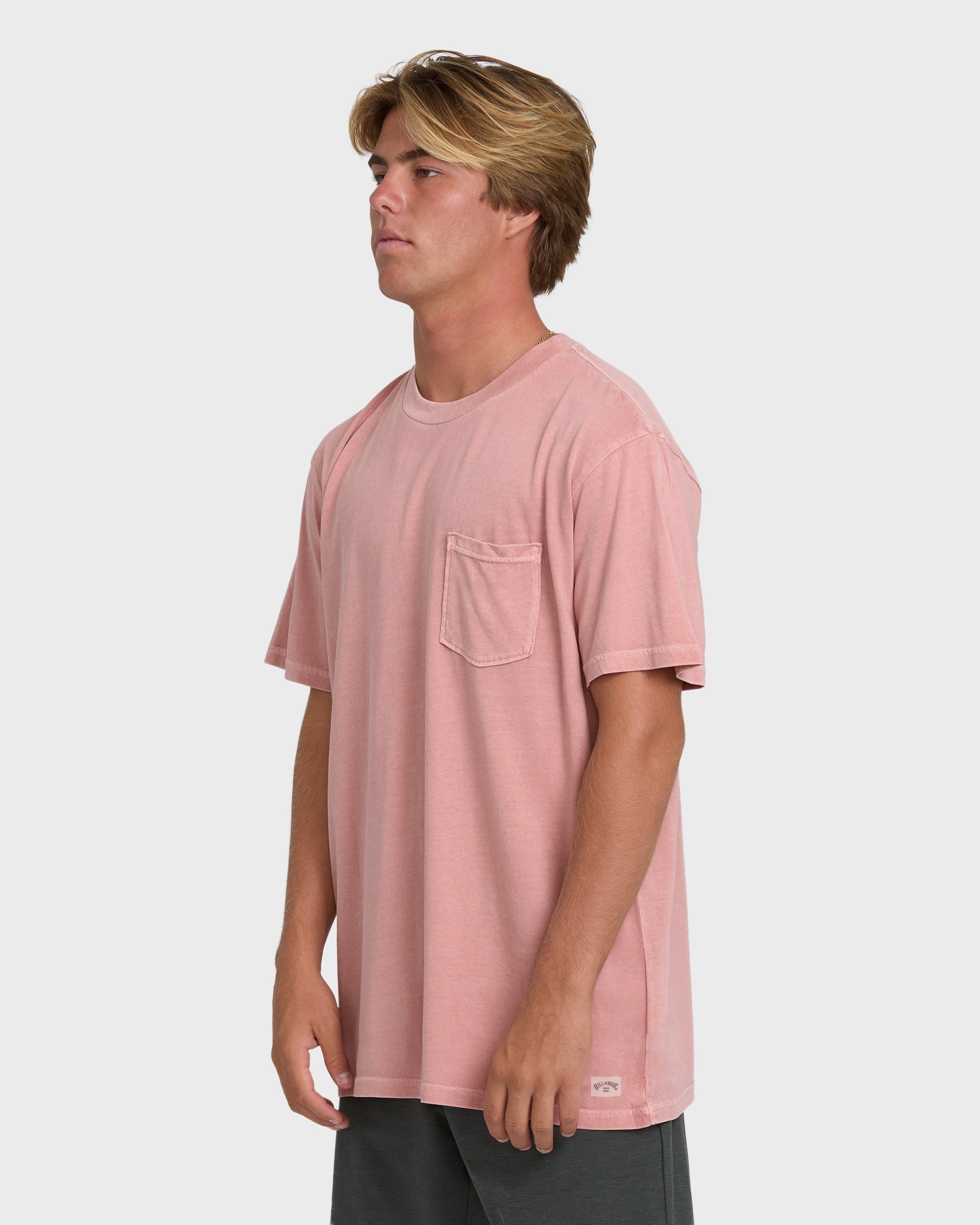 Billabong Essential Wave Washed Premium Short Sleeve Pocket Tee - Ash Rose