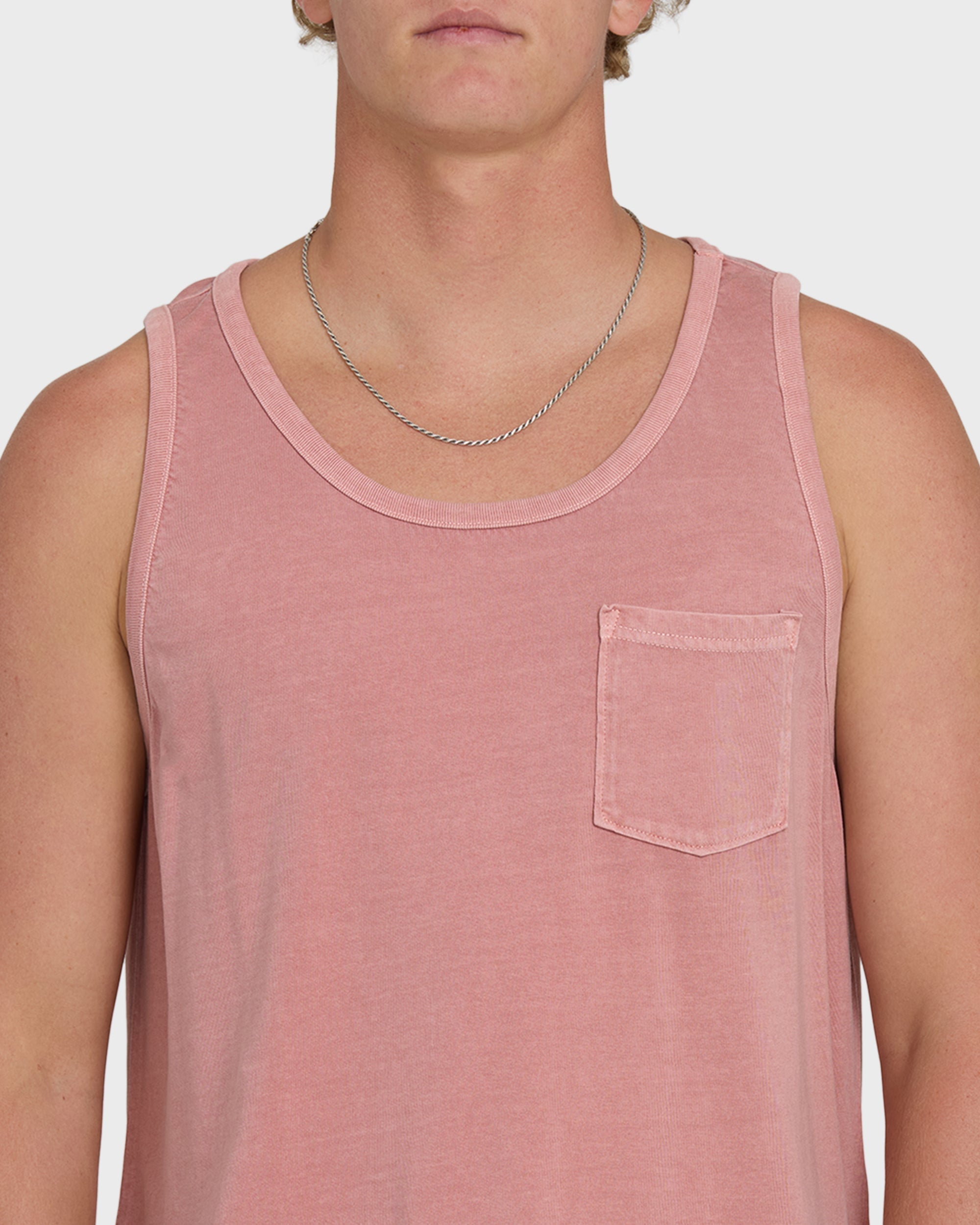 Billabong Essential Pocket Wave Washed Premium Tank Top - Ash Rose