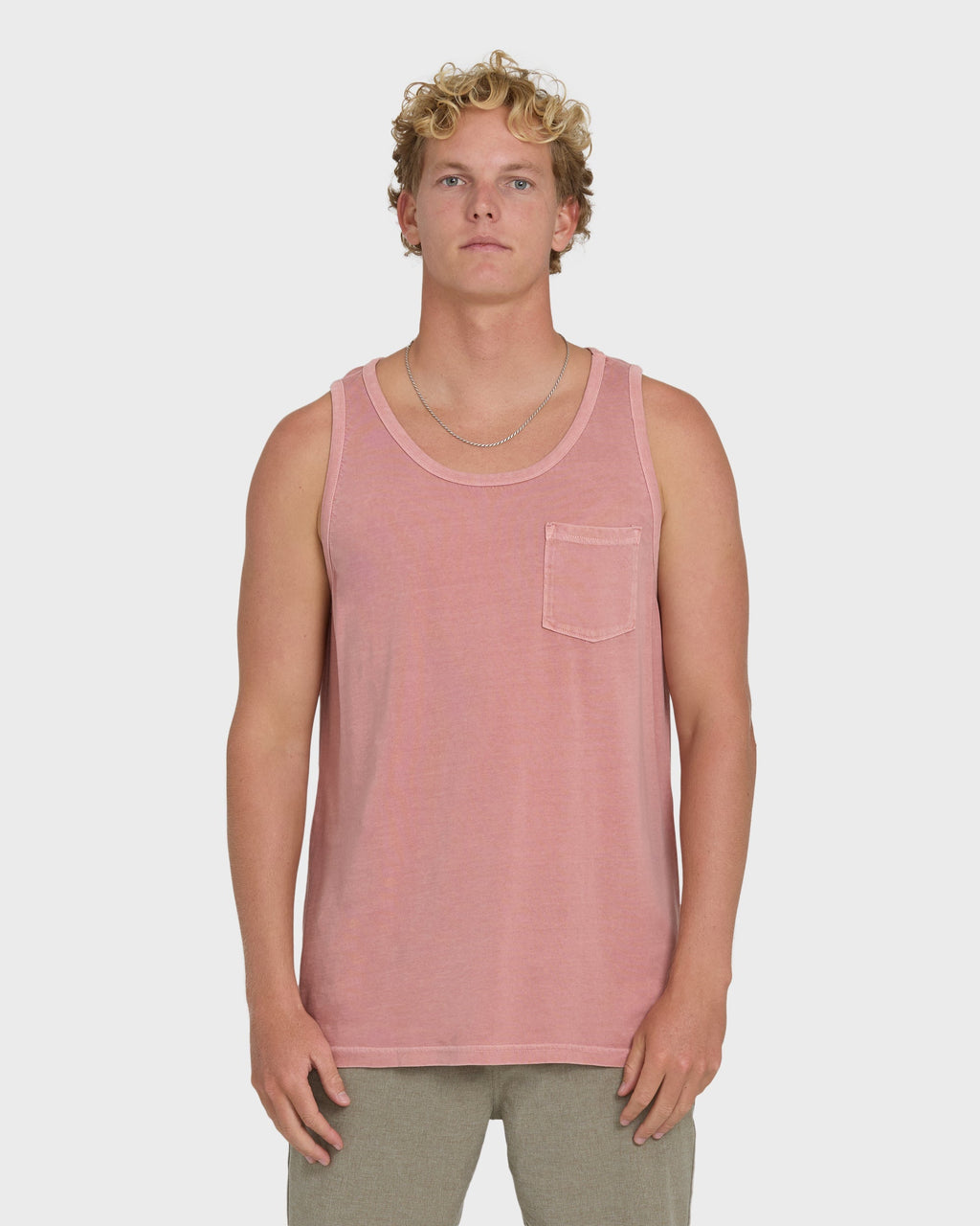 Billabong Essential Pocket Wave Washed Premium Tank Top - Ash Rose