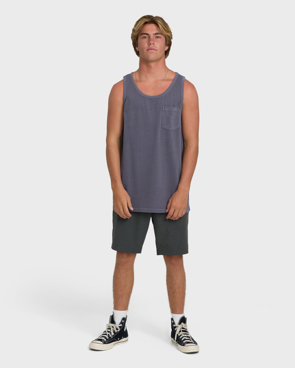 Billabong Essential Pocket Wave Washed Premium Tank Top - Graystone