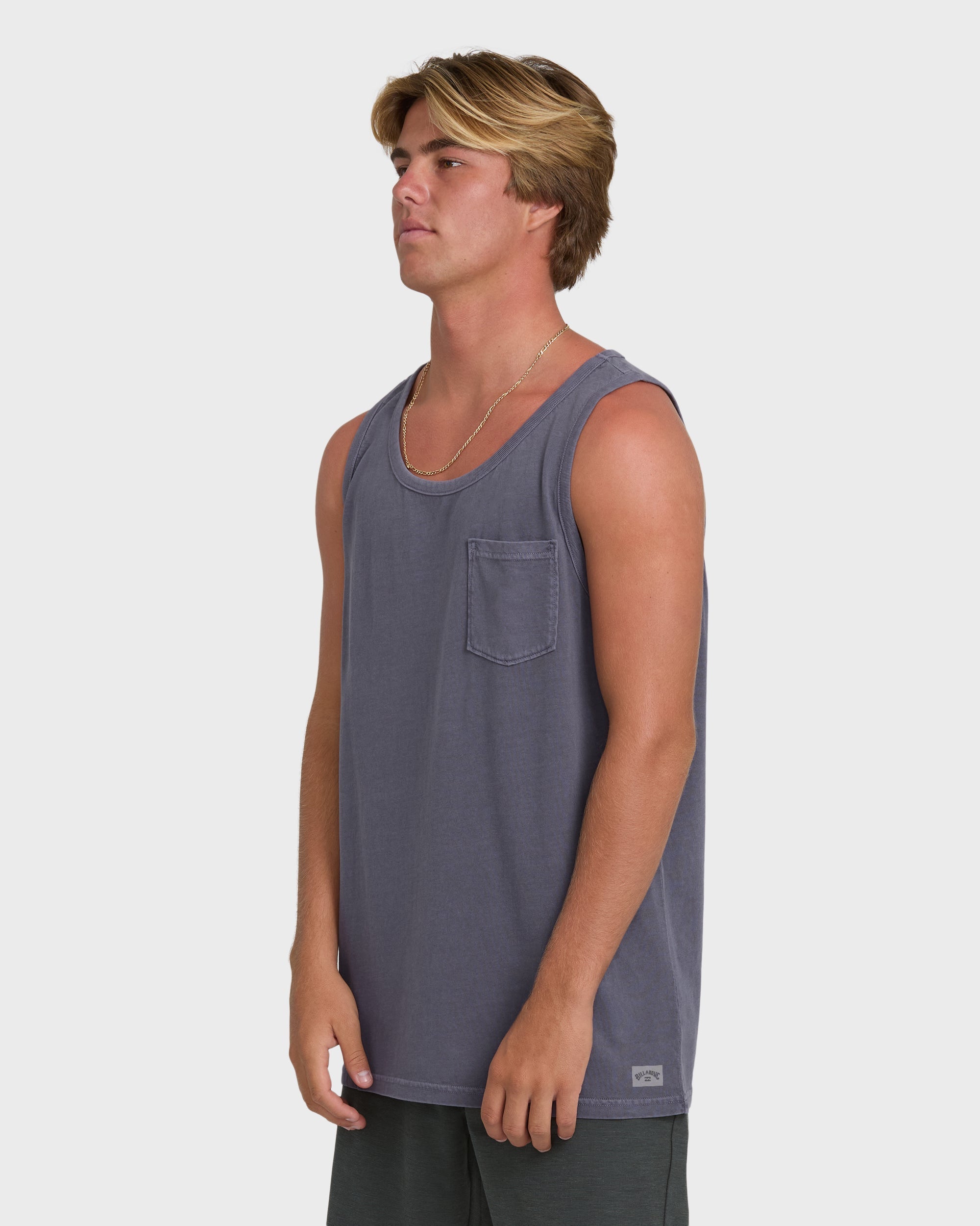 Billabong Essential Pocket Wave Washed Premium Tank Top - Graystone