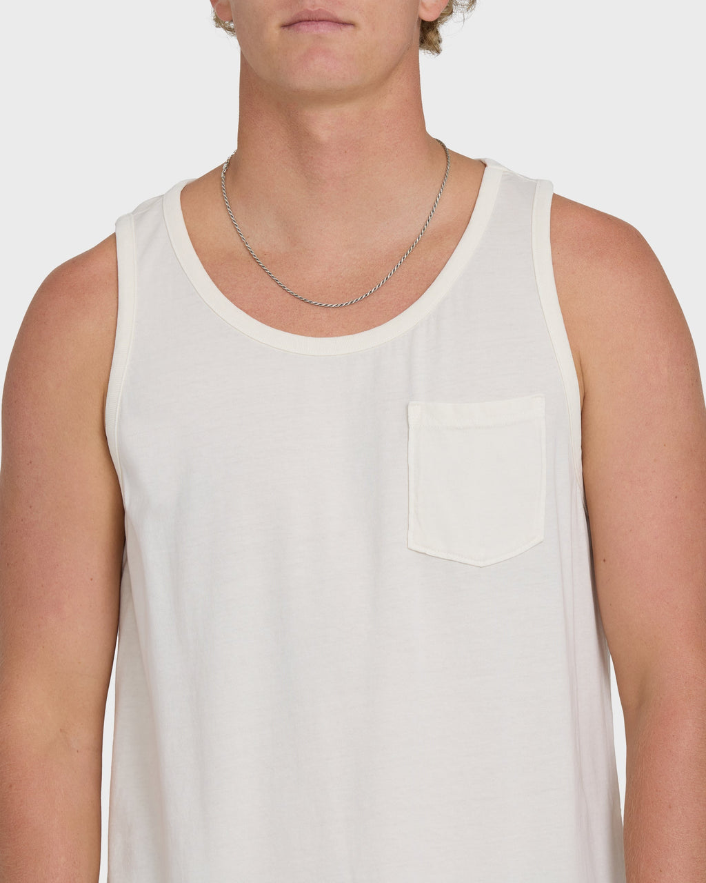 Billabong Essential Pocket Wave Washed Premium Tank Top - Off White