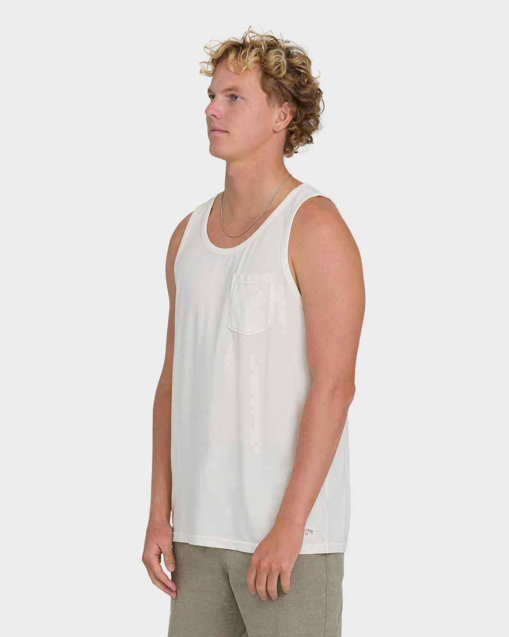 Billabong Essential Pocket Wave Washed Premium Tank Top - Off White