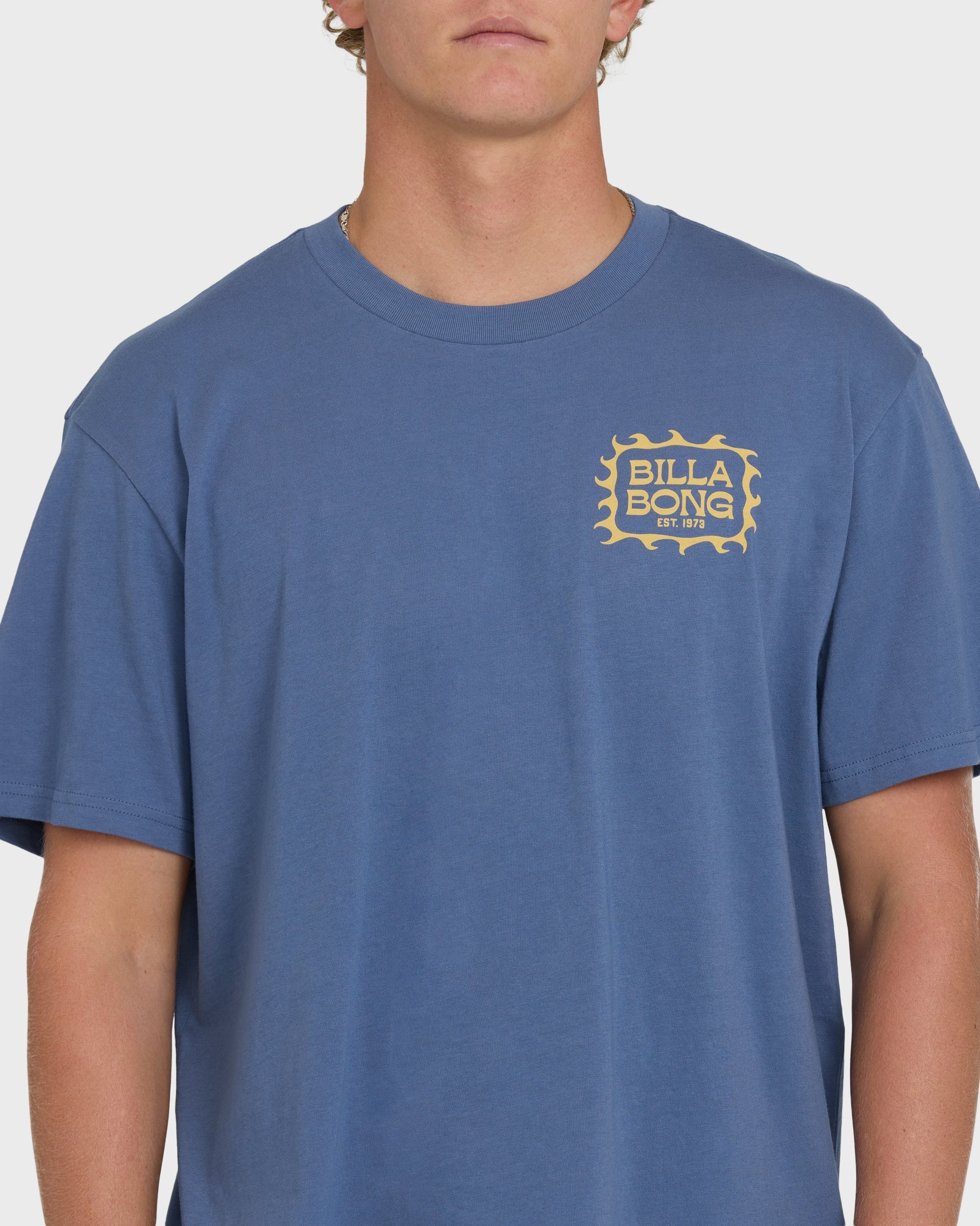 Billabong Ripple Premium Short Sleeve Cotton Graphic T-Shirt - Blue Horizon