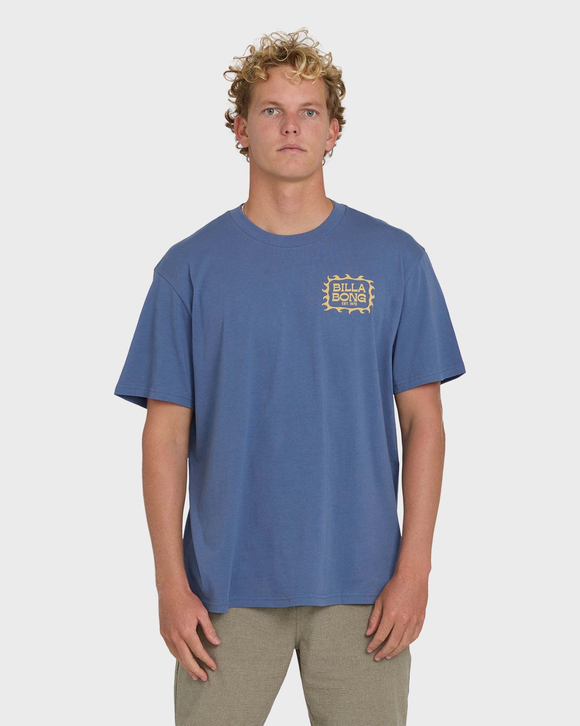 Billabong Ripple Premium Short Sleeve Cotton Graphic T-Shirt - Blue Horizon