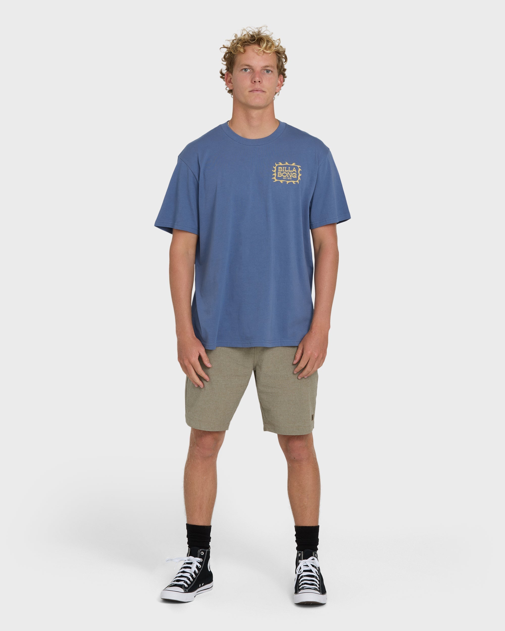 Billabong Ripple Premium Short Sleeve Cotton Graphic T-Shirt - Blue Horizon