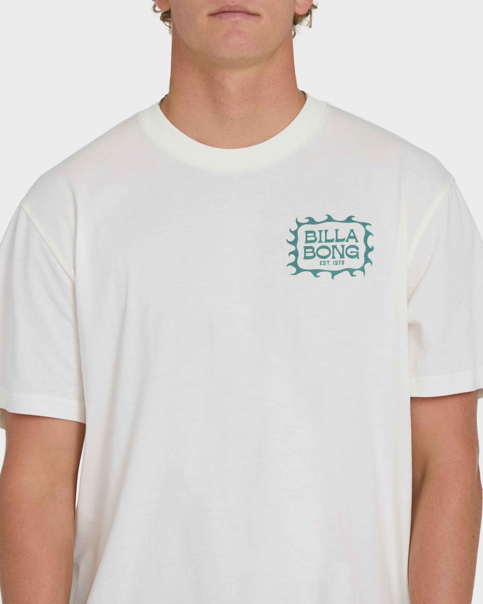 Billabong Ripple Premium Short Sleeve Cotton Graphic T-Shirt - Off White