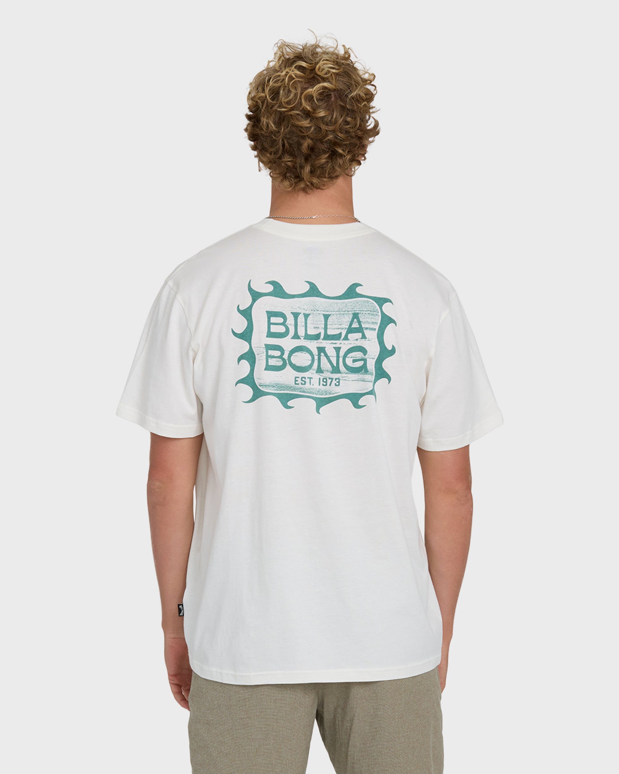 Billabong Ripple Premium Short Sleeve Cotton Graphic T-Shirt - Off White