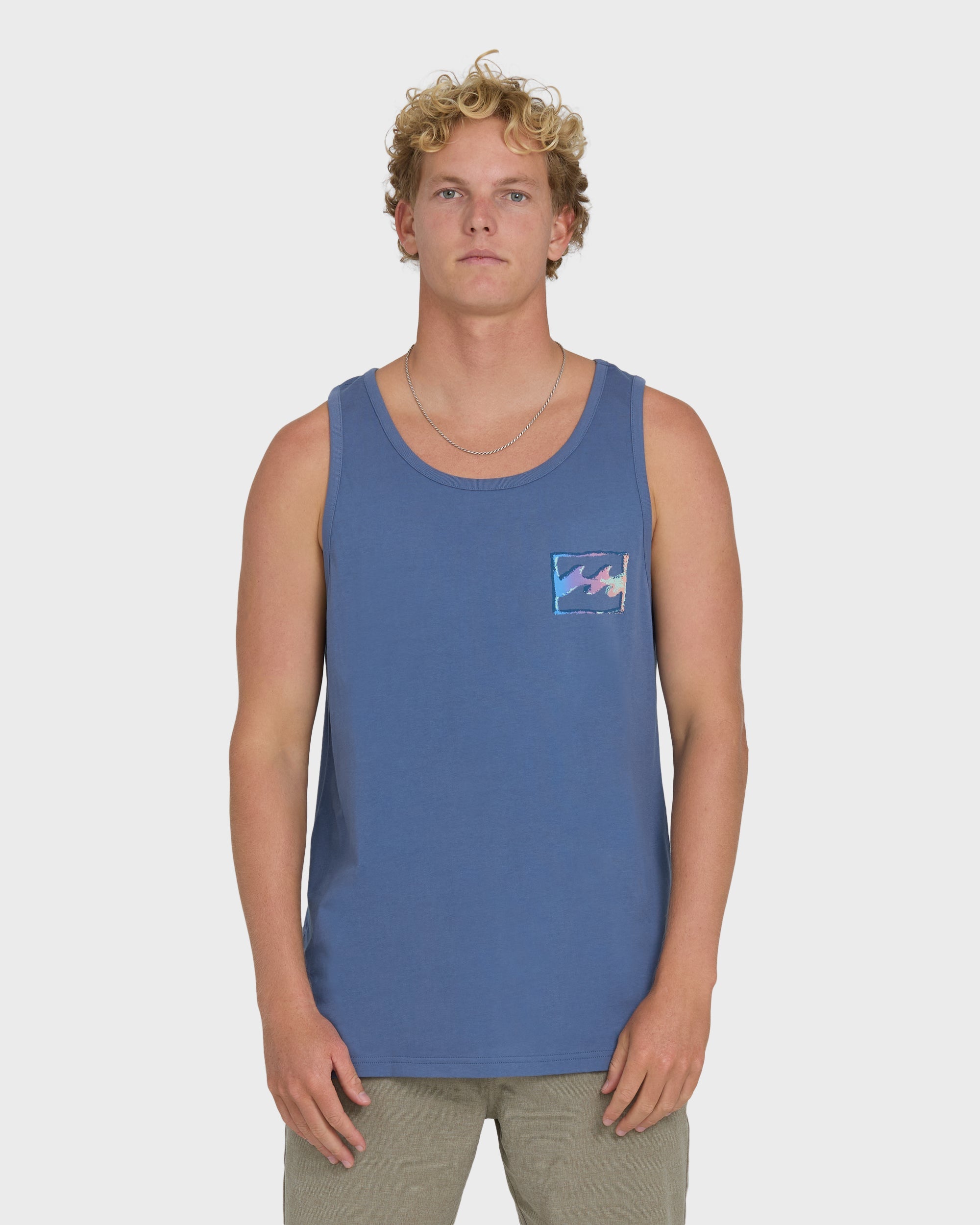 Billabong Crayon Wave Premium Tank Top - Blue Horizon