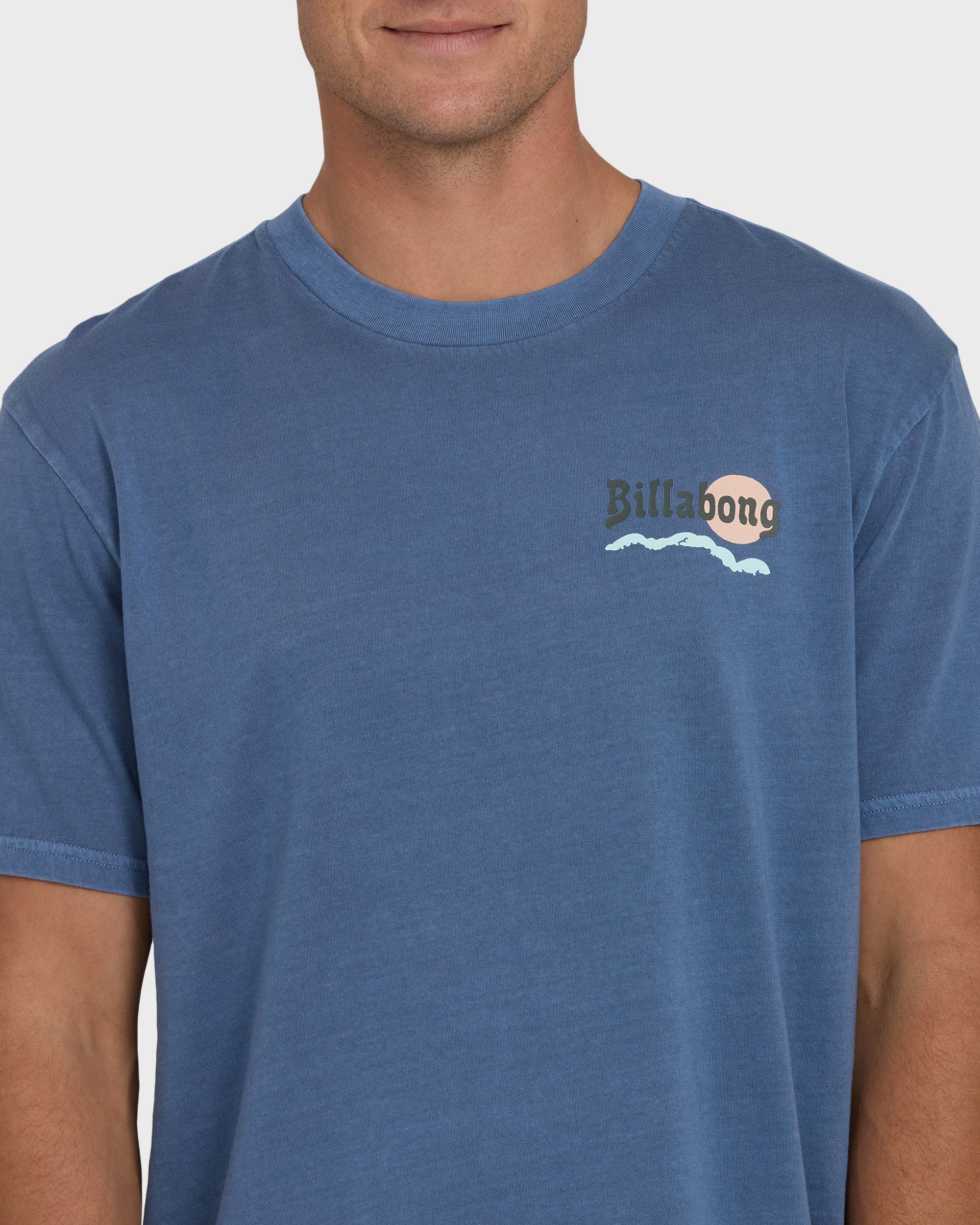Billabong Loner Wave Washed Premium Short Sleeve Knit T-Shirt - Blue Horizon