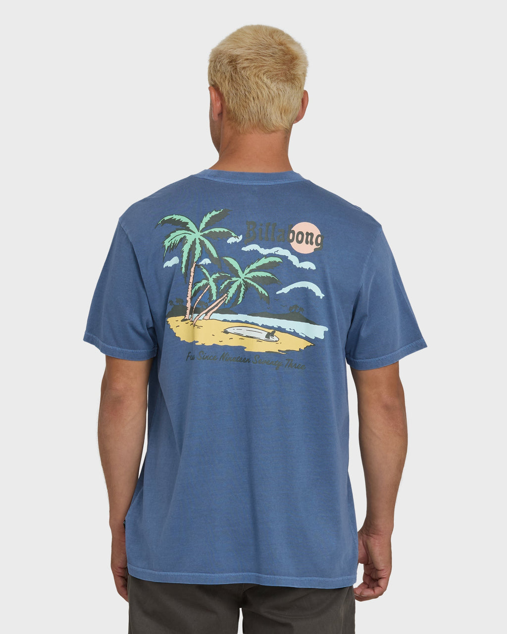 Billabong Loner Wave Washed Premium Short Sleeve Knit T-Shirt - Blue Horizon