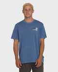 Billabong Loner Wave Washed Premium Short Sleeve Knit T-Shirt - Blue Horizon