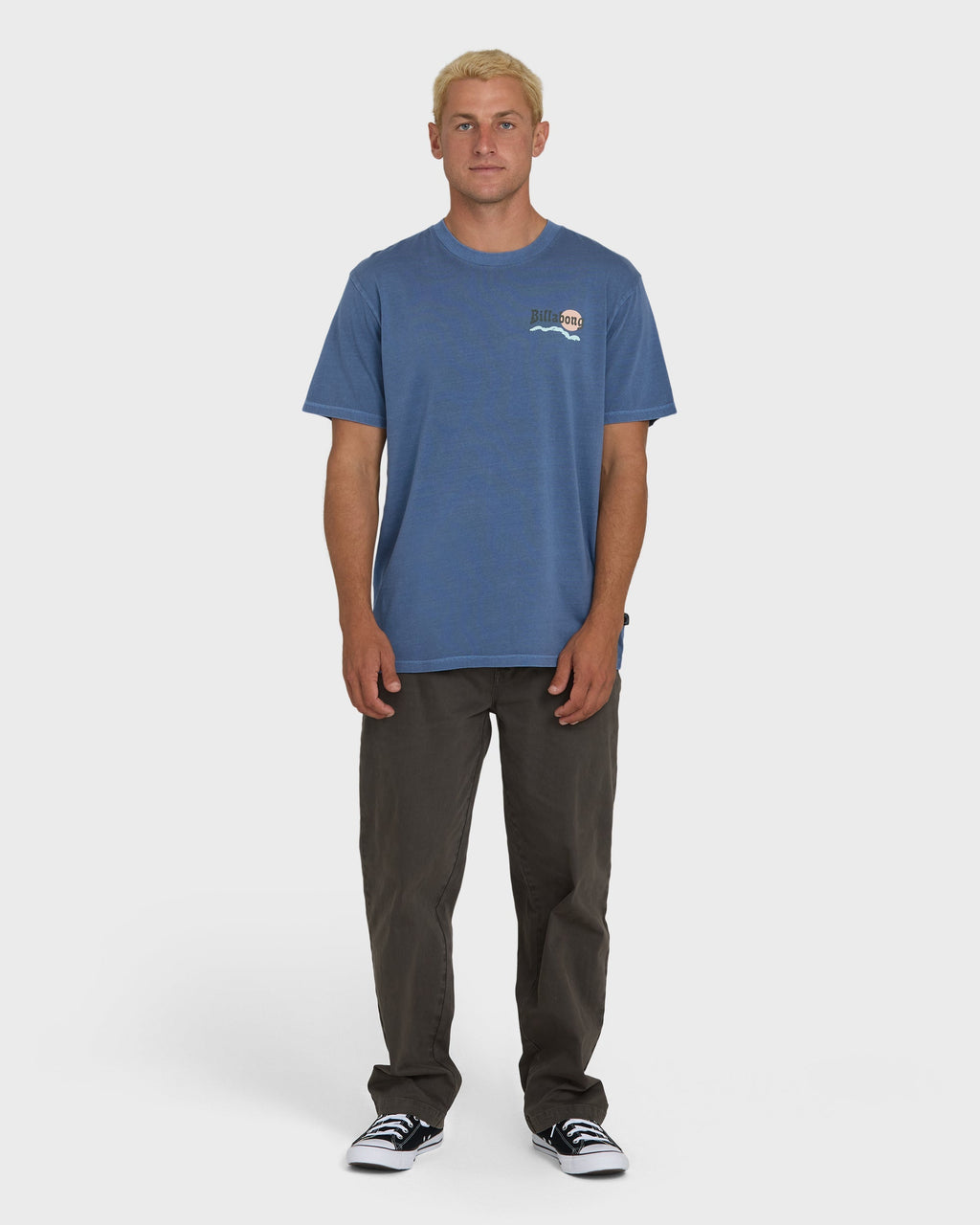 Billabong Loner Wave Washed Premium Short Sleeve Knit T-Shirt - Blue Horizon