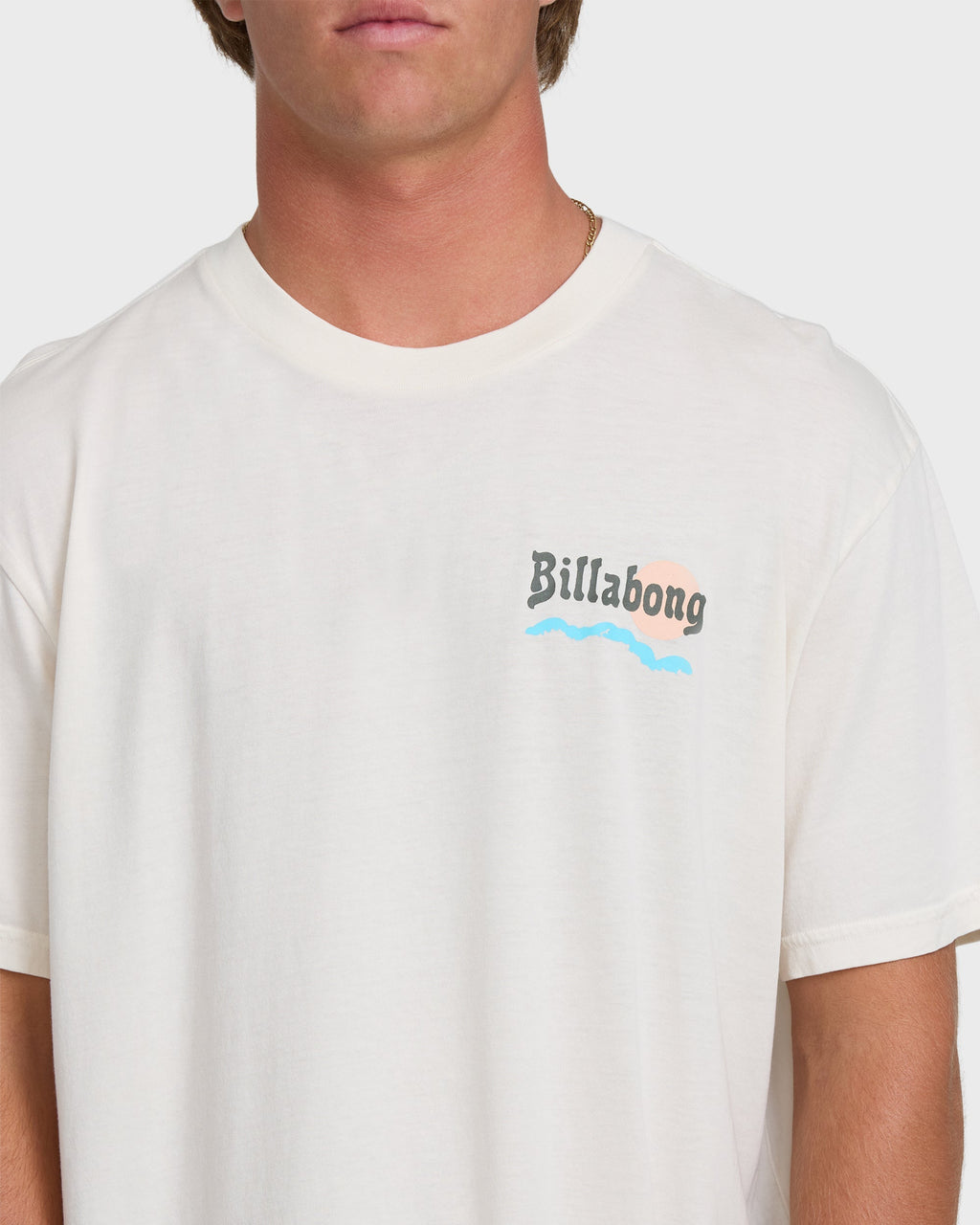 Billabong Loner Wave Washed Premium Short Sleeve Knit T-Shirt - Off White