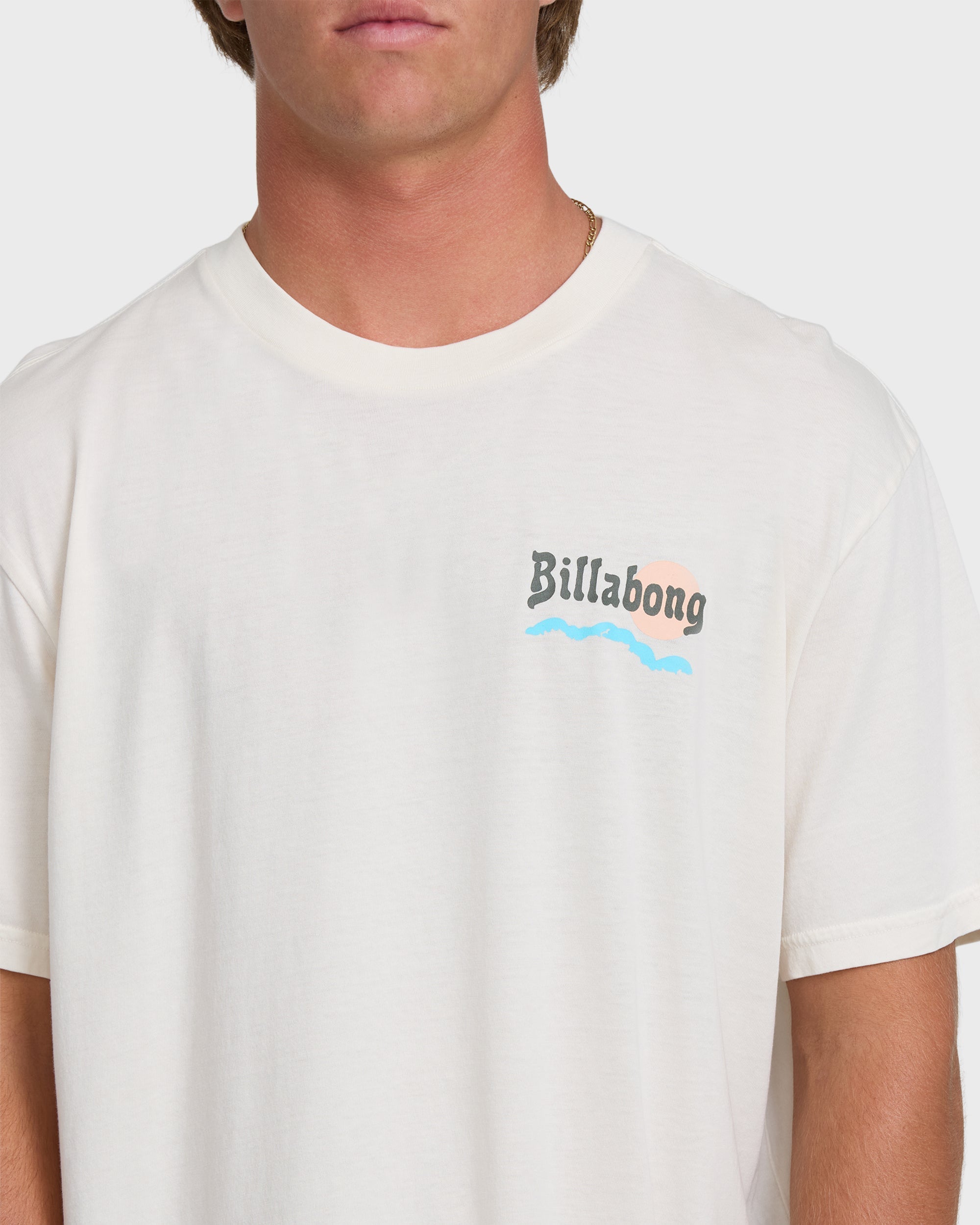 Billabong Loner Wave Washed Premium Short Sleeve Knit T-Shirt - Off White