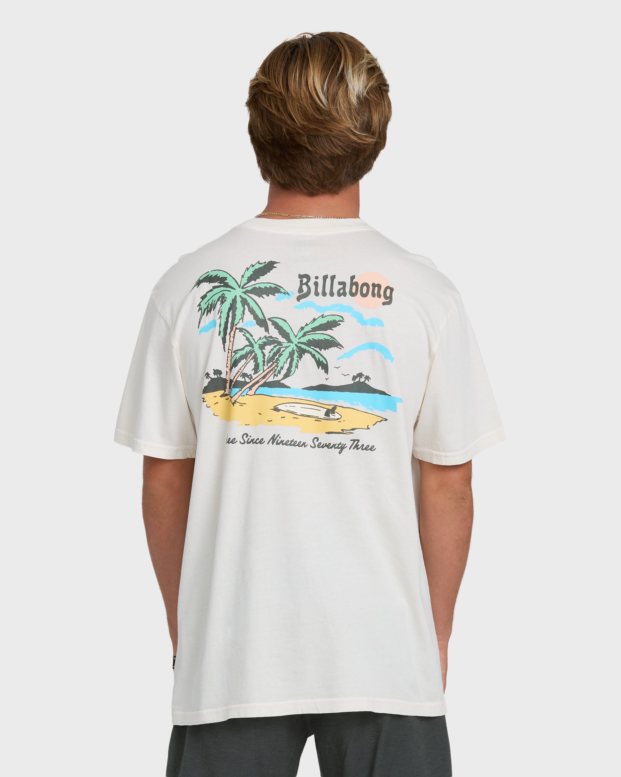 Billabong Loner Wave Washed Premium Short Sleeve Knit T-Shirt - Off White