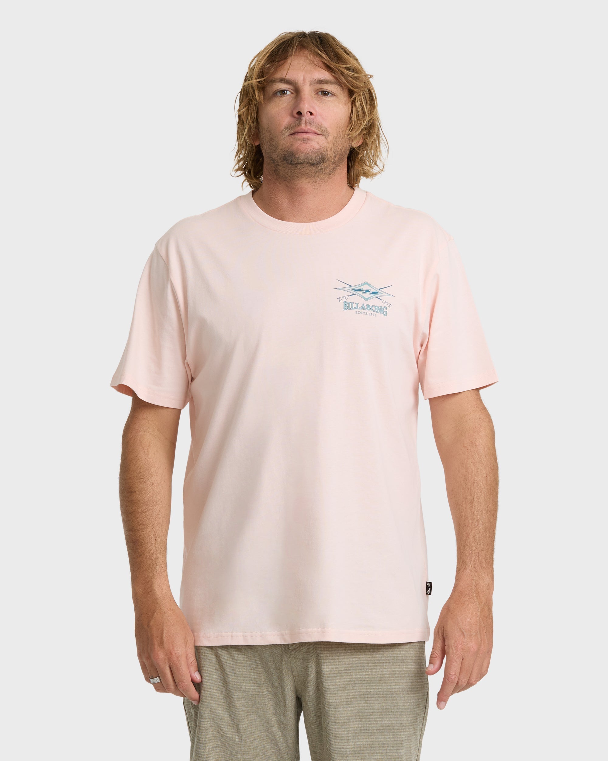 Billabong Crossboards Premium Short Sleeve Knit T-Shirt - Light Pink