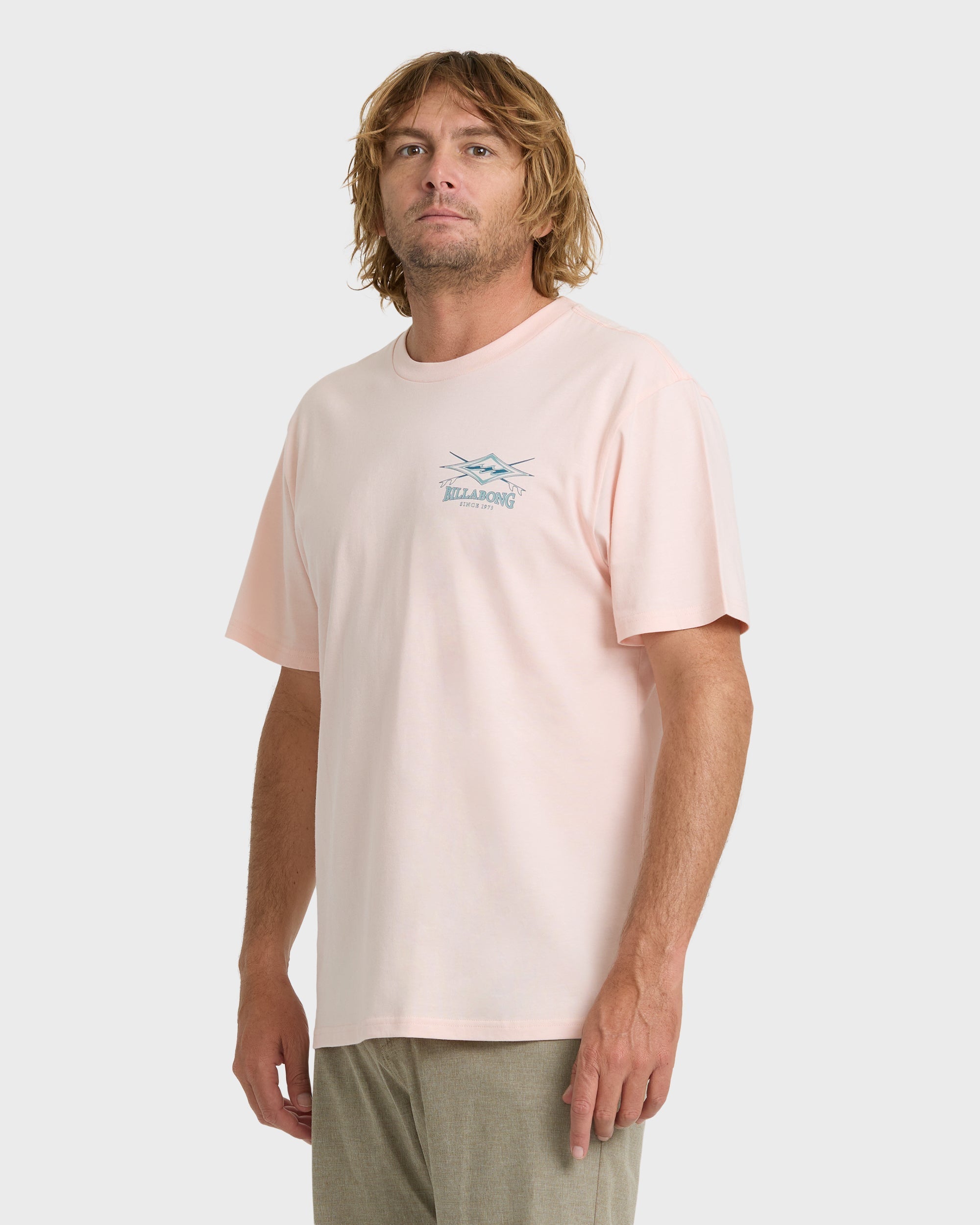 Billabong Crossboards Premium Short Sleeve Knit T-Shirt - Light Pink