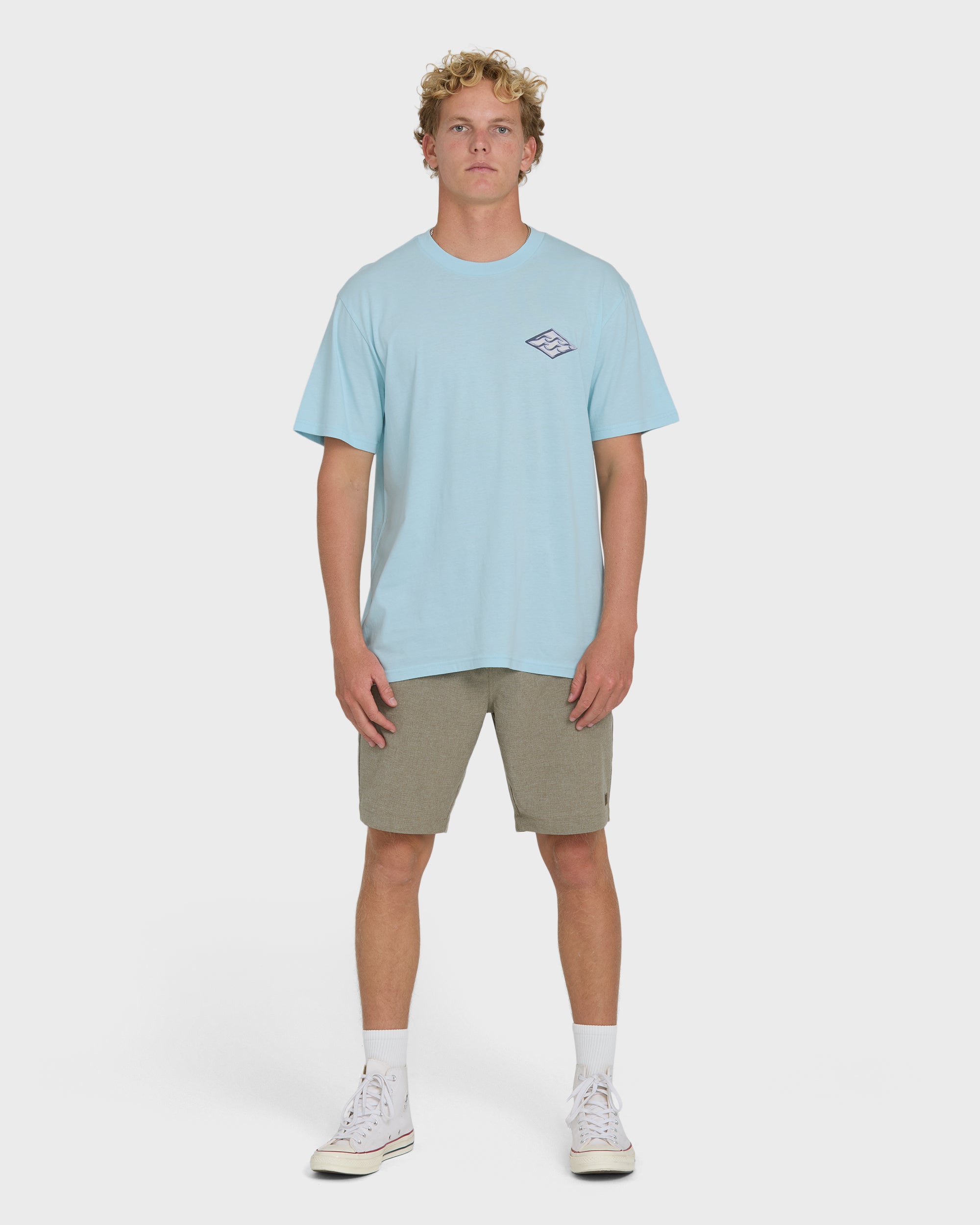 Billabong Dim Arch Premium Short Sleeve Knit T-Shirt - Coastal Blue