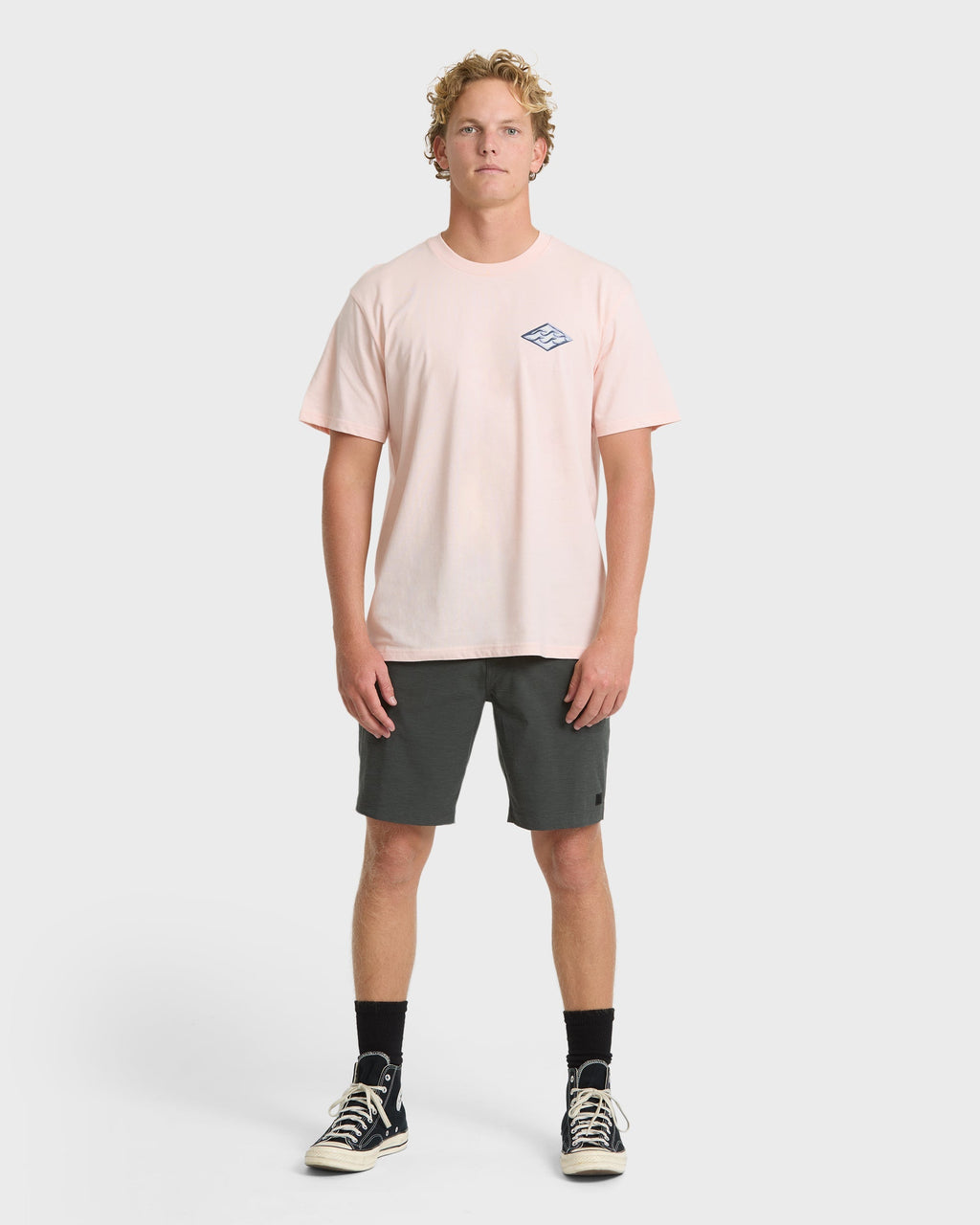 Billabong Dim Arch Premium Short Sleeve Knit T-Shirt - Light Pink