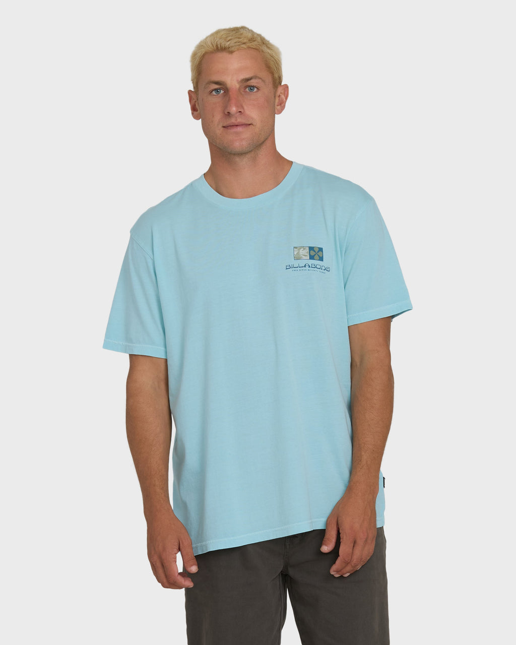 Billabong Glyph Wave Washed Premium Short Sleeve Cotton T-Shirt - Coastal Blue