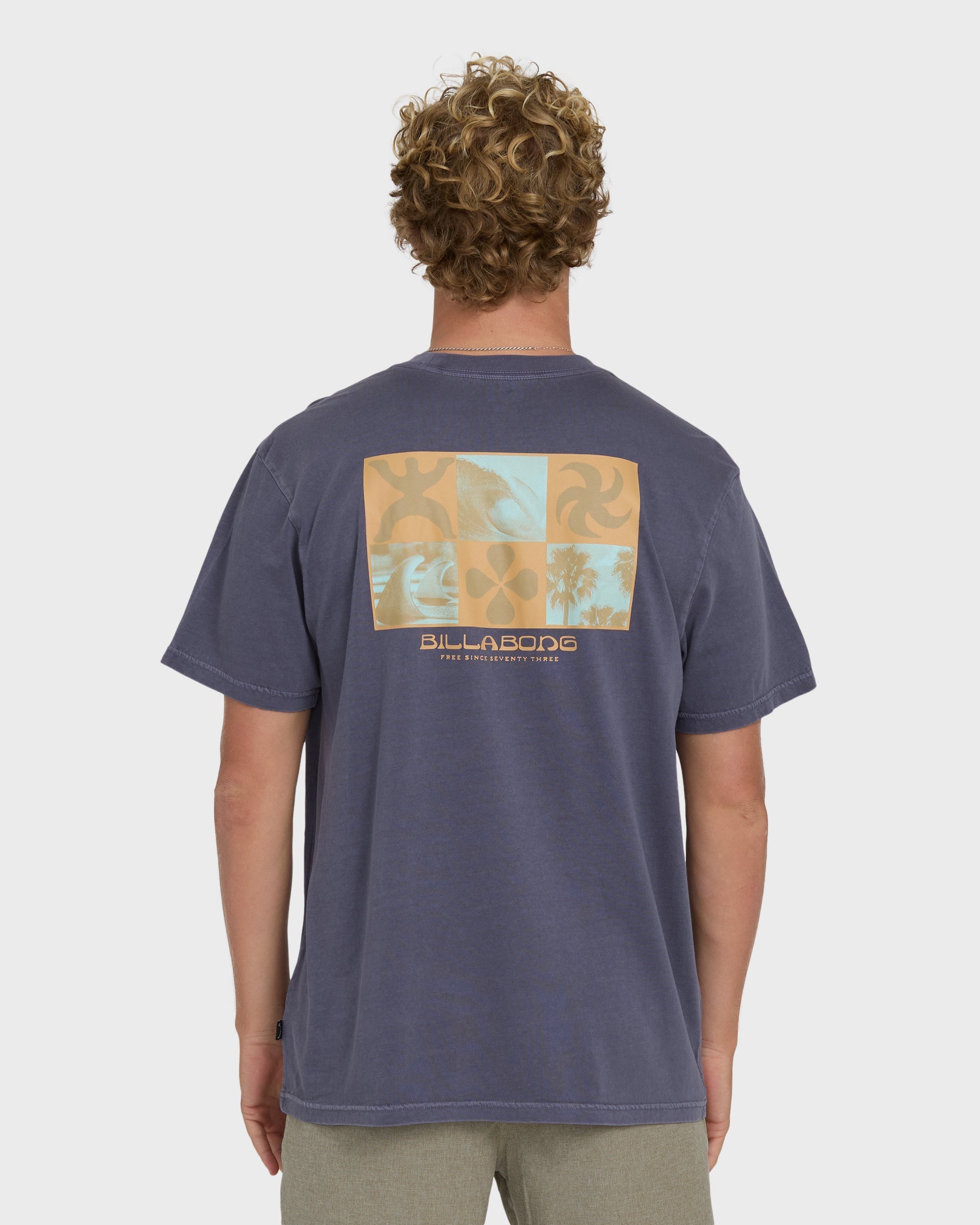 Billabong Glyph Wave Washed Premium Short Sleeve Cotton T-Shirt - Greystone