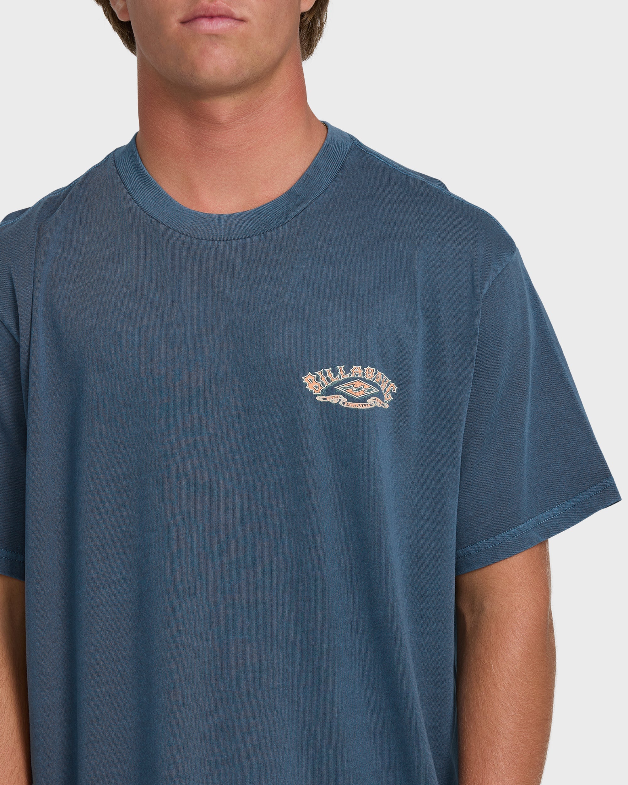 Billabong Heritage Arch Wave Washed Premium Short Sleeve Knit T-Shirt - Dark Denim