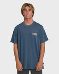 Billabong Heritage Arch Wave Washed Premium Short Sleeve Knit T-Shirt - Dark Denim
