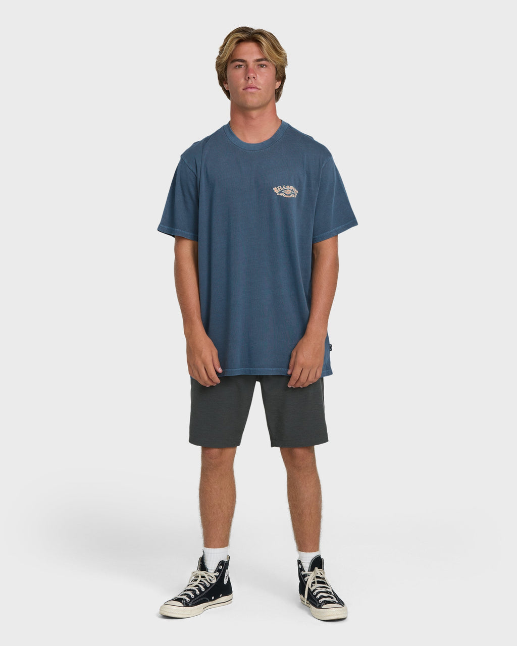 Billabong Heritage Arch Wave Washed Premium Short Sleeve Knit T-Shirt - Dark Denim