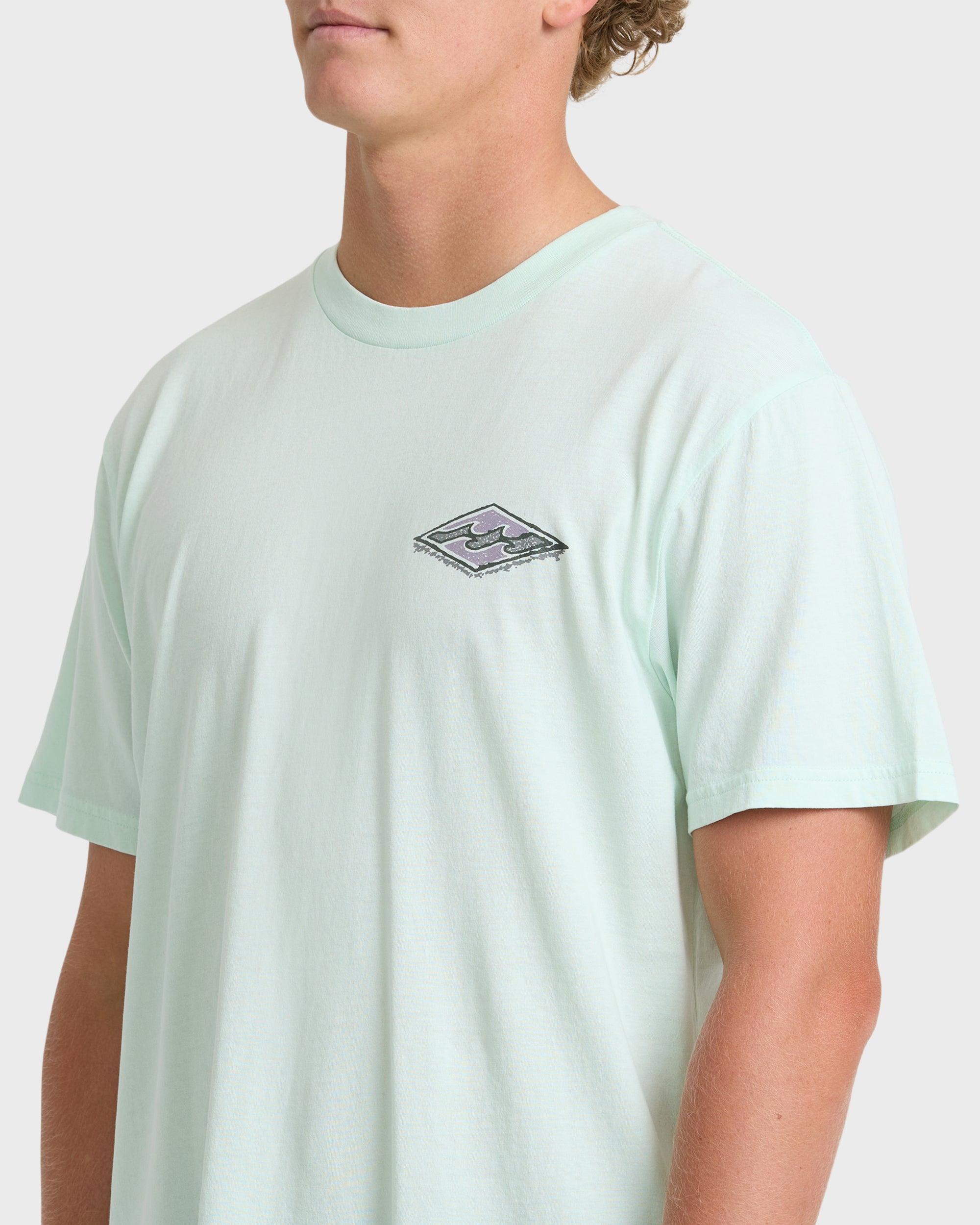 Billabong Heritage Arch Wave Washed Premium Short Sleeve Knit T-Shirt - Sea Glass