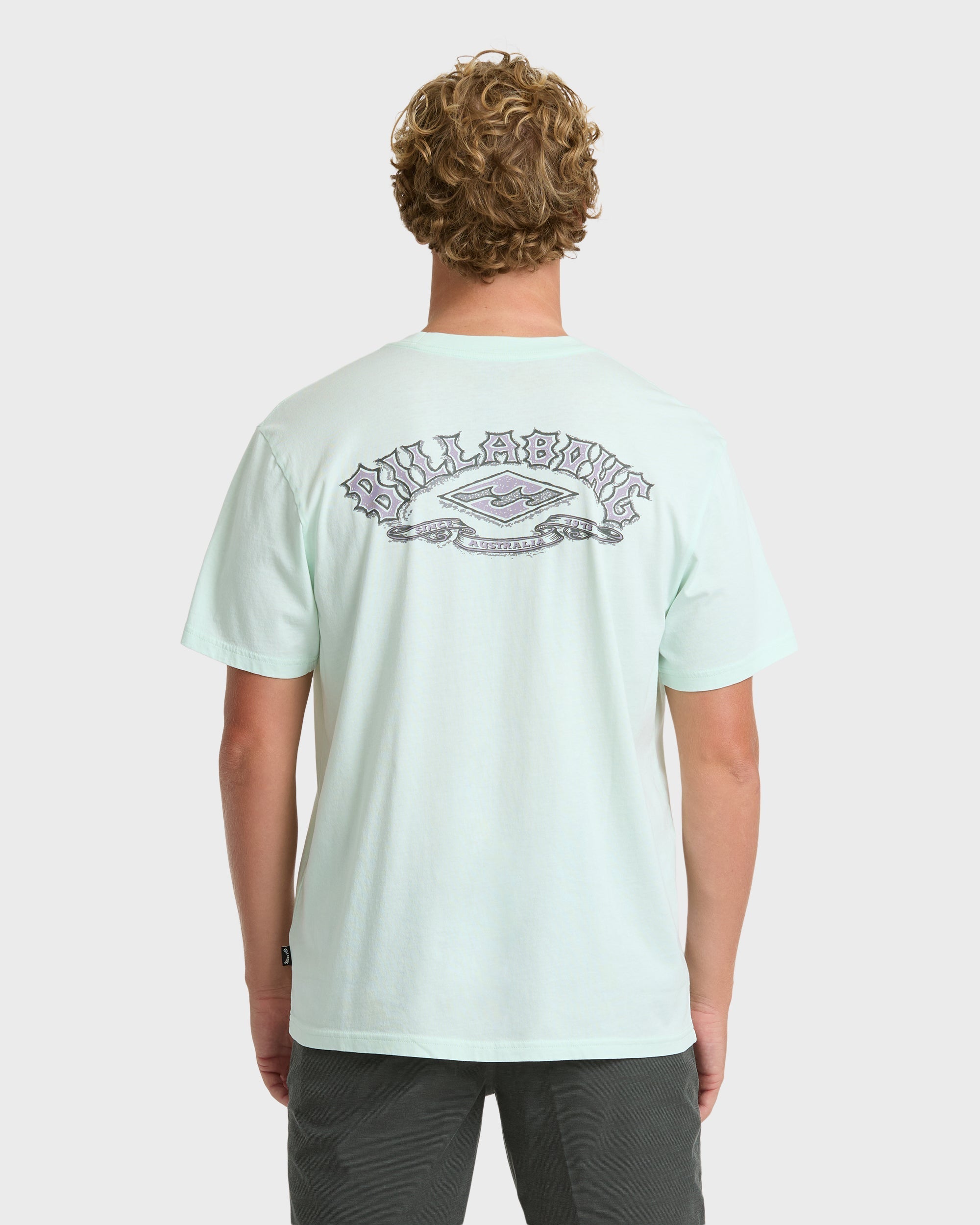 Billabong Heritage Arch Wave Washed Premium Short Sleeve Knit T-Shirt - Sea Glass