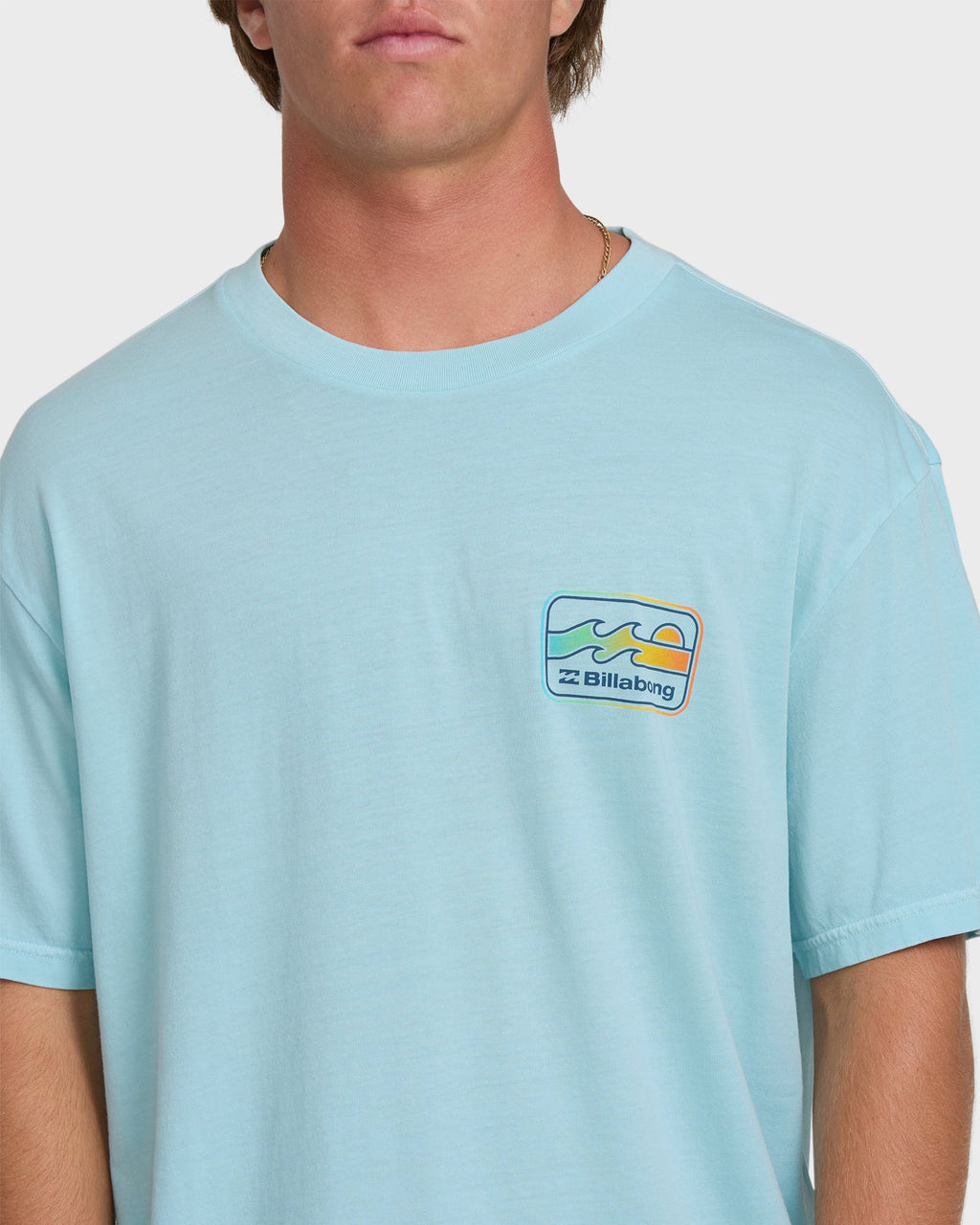 Billabong Runner Wave Washed Premium Short Sleeve Cotton T-Shirt - Coastal Blue